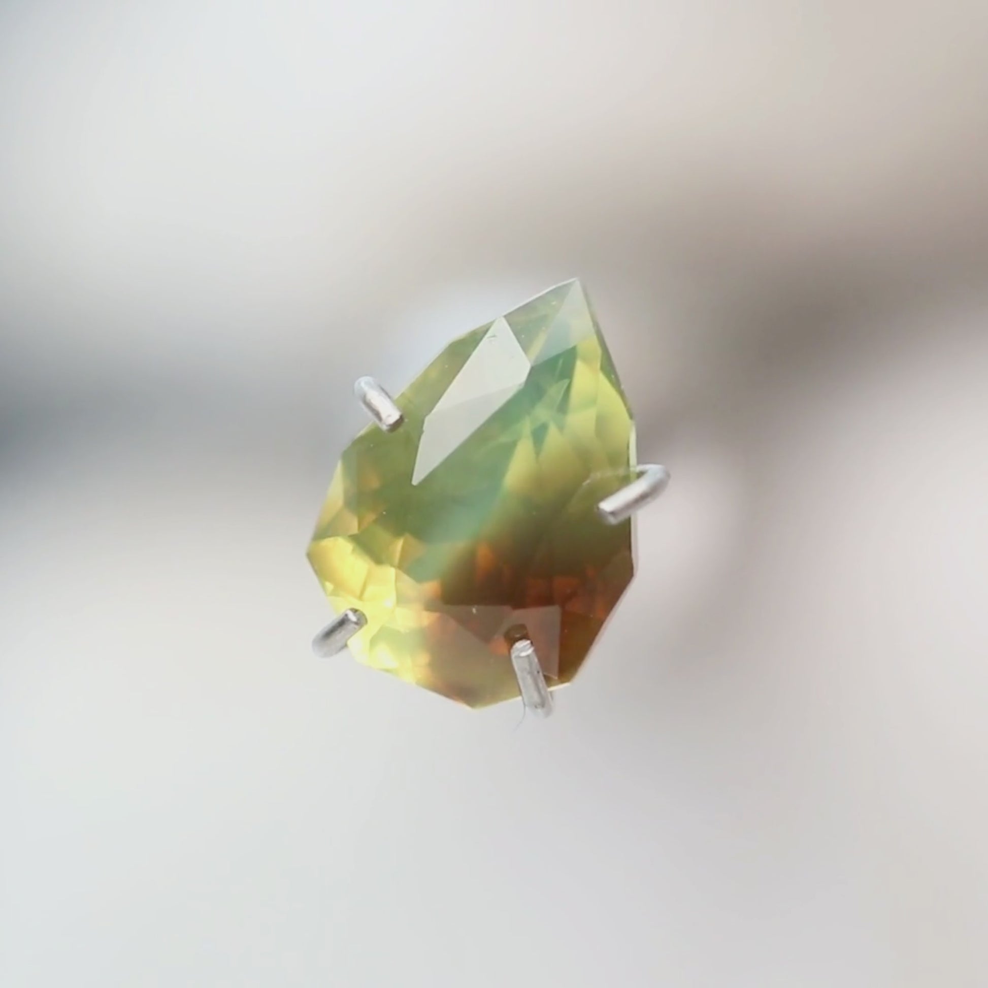 1.24 Carat Golden Geometric Pear Sapphire for Custom Work - Inventory Code GPS124