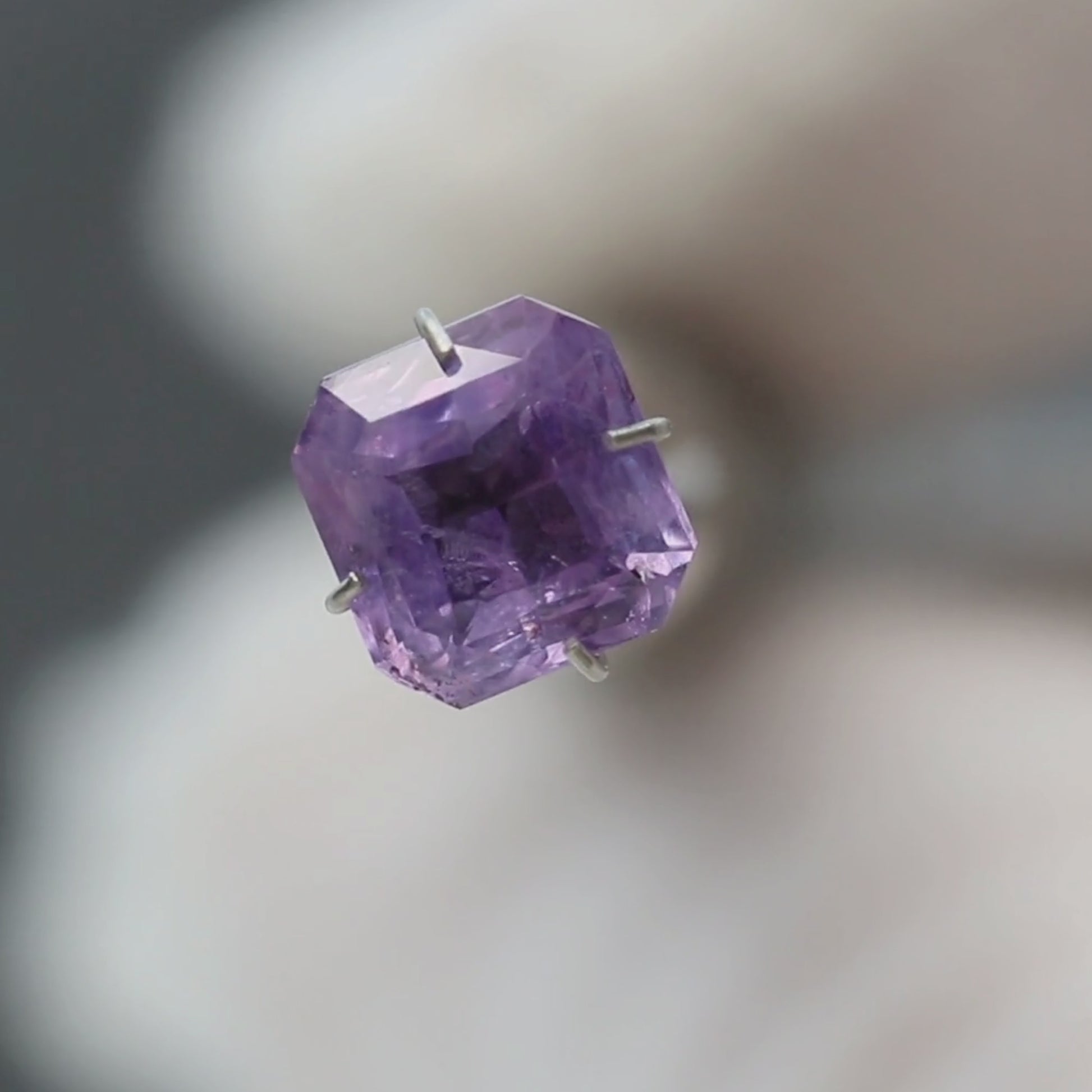 2.60 Carat Purple Asscher Cut Sapphire for Custom Work - Inventory Code PAS260