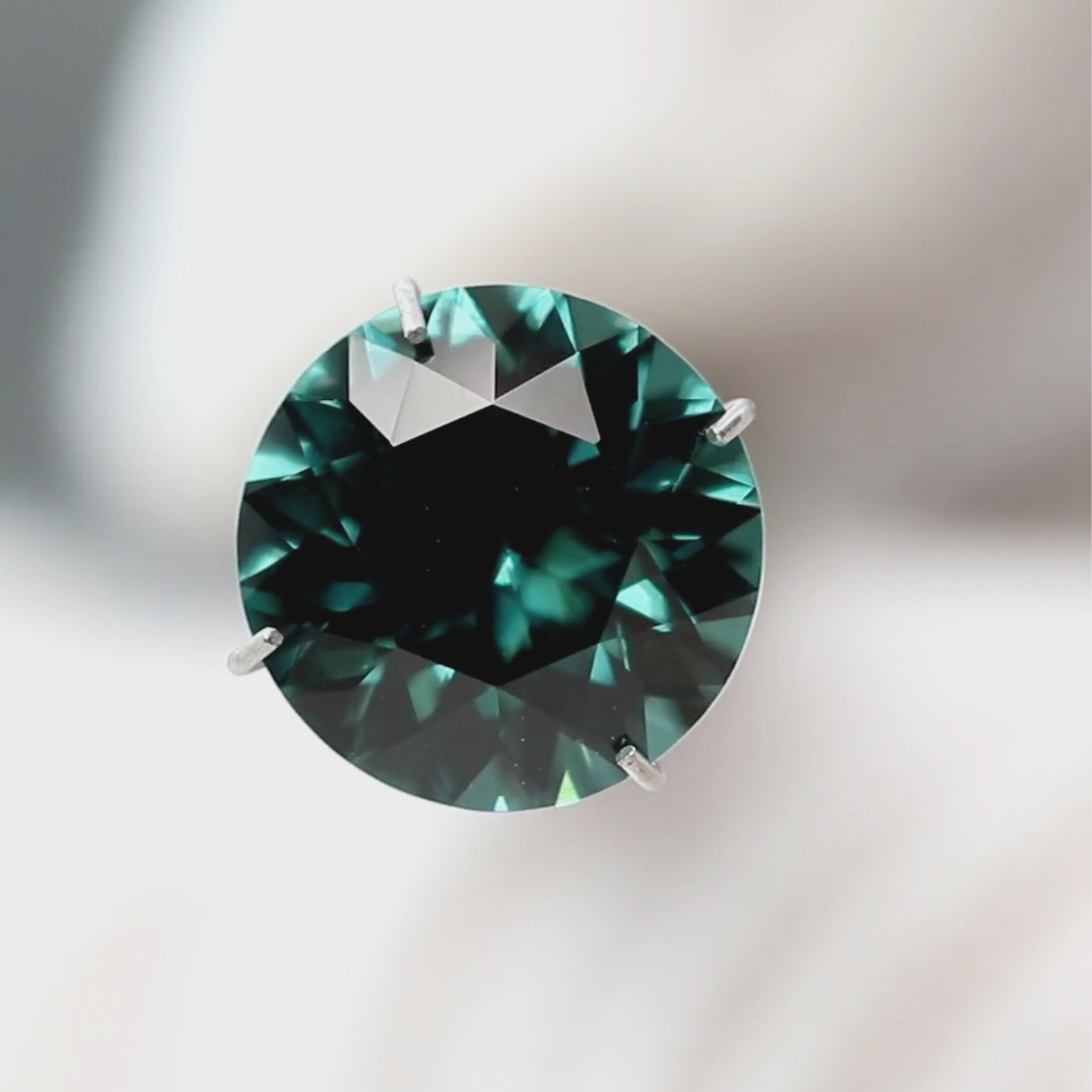 4.00 Carat Round Teal Lab Grown Spinel for Custom Work - Inventory Code LGRS400