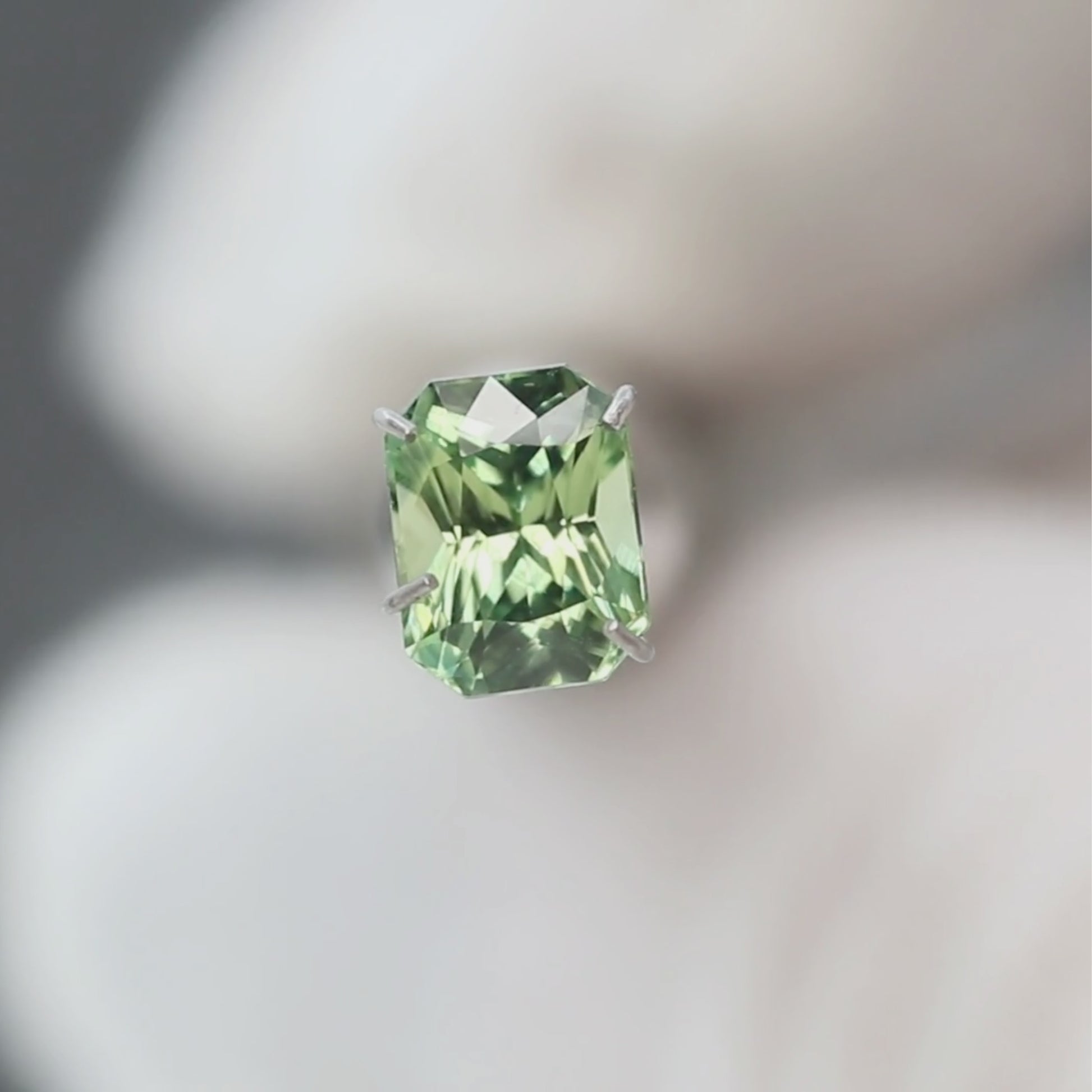 1.67 Carat Light Green Emerald Cut Sapphire for Custom Work - Inventory Code LGES167