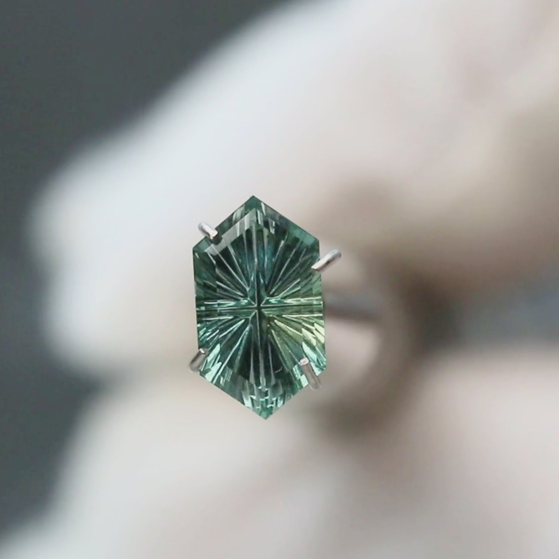 1.42 Carat Teal Fantasy Cut Hexagon Montana Sapphire for Custom Work - Inventory Code THS142