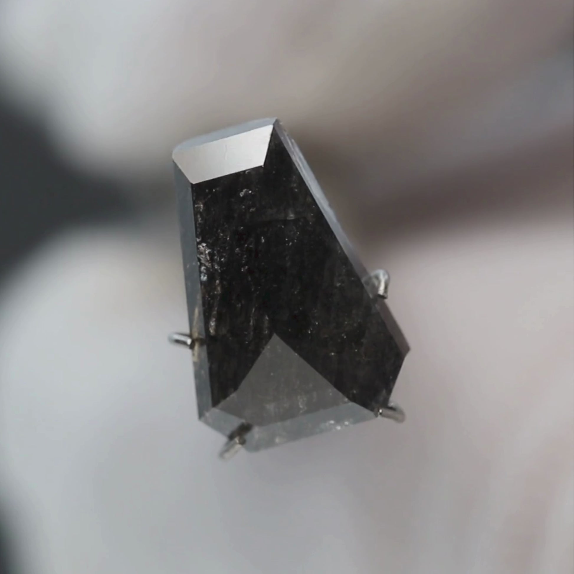 3.54 Carat Black Shield Cut Salt and Pepper Diamond for Custom Work - Inventory Code NBS354