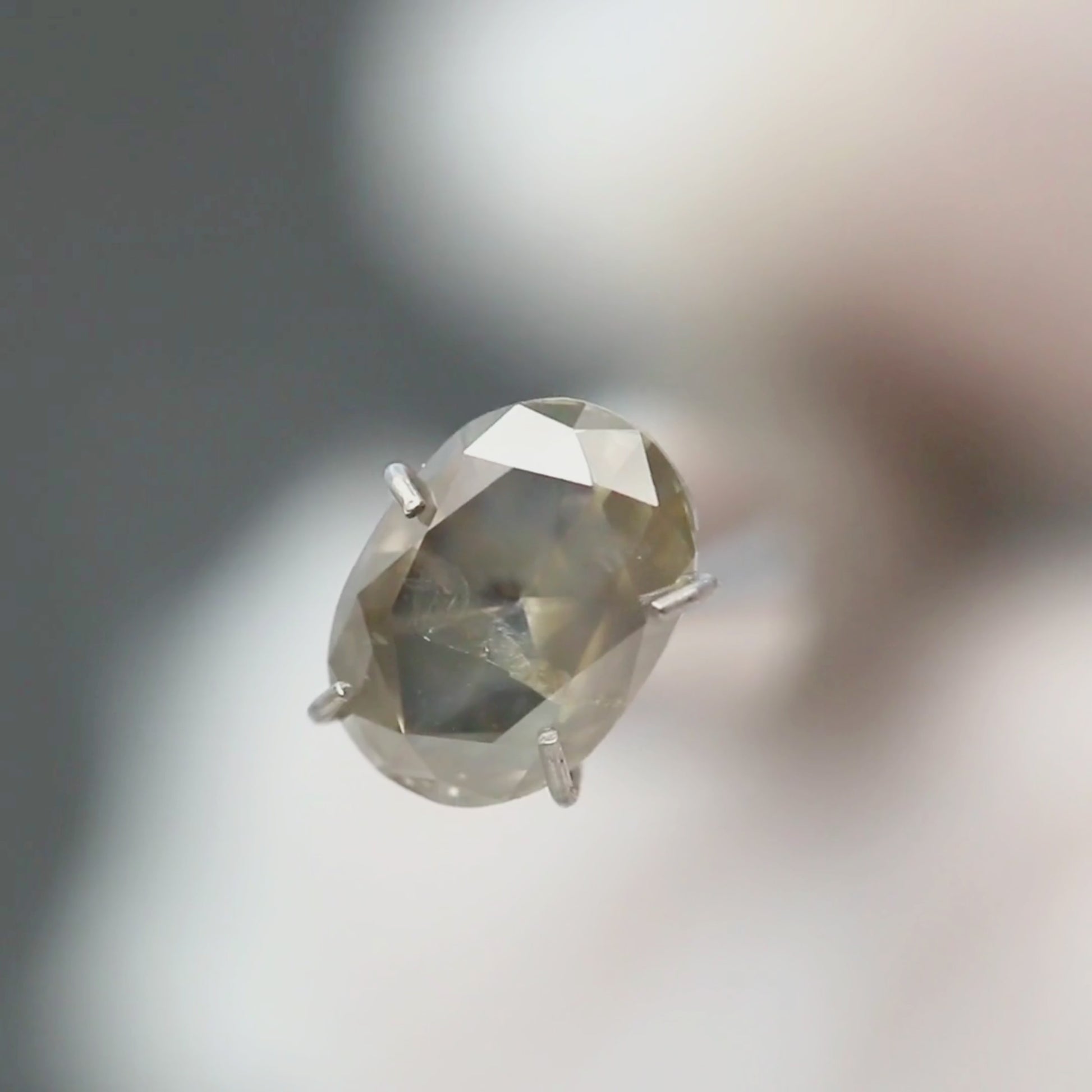 1.46 Carat Champagne Gray Oval Salt and Pepper Diamond for Custom Work - Inventory Code OCGD146