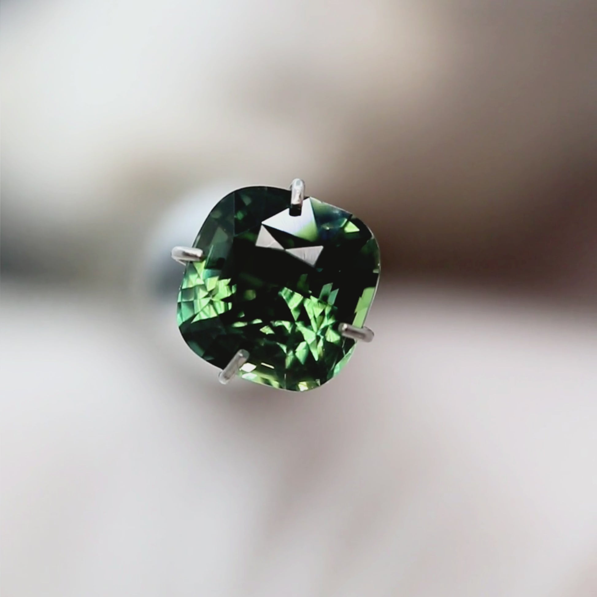2.04 Carat Green Cushion Cut Sapphire for Custom Work - Inventory Code GCS204
