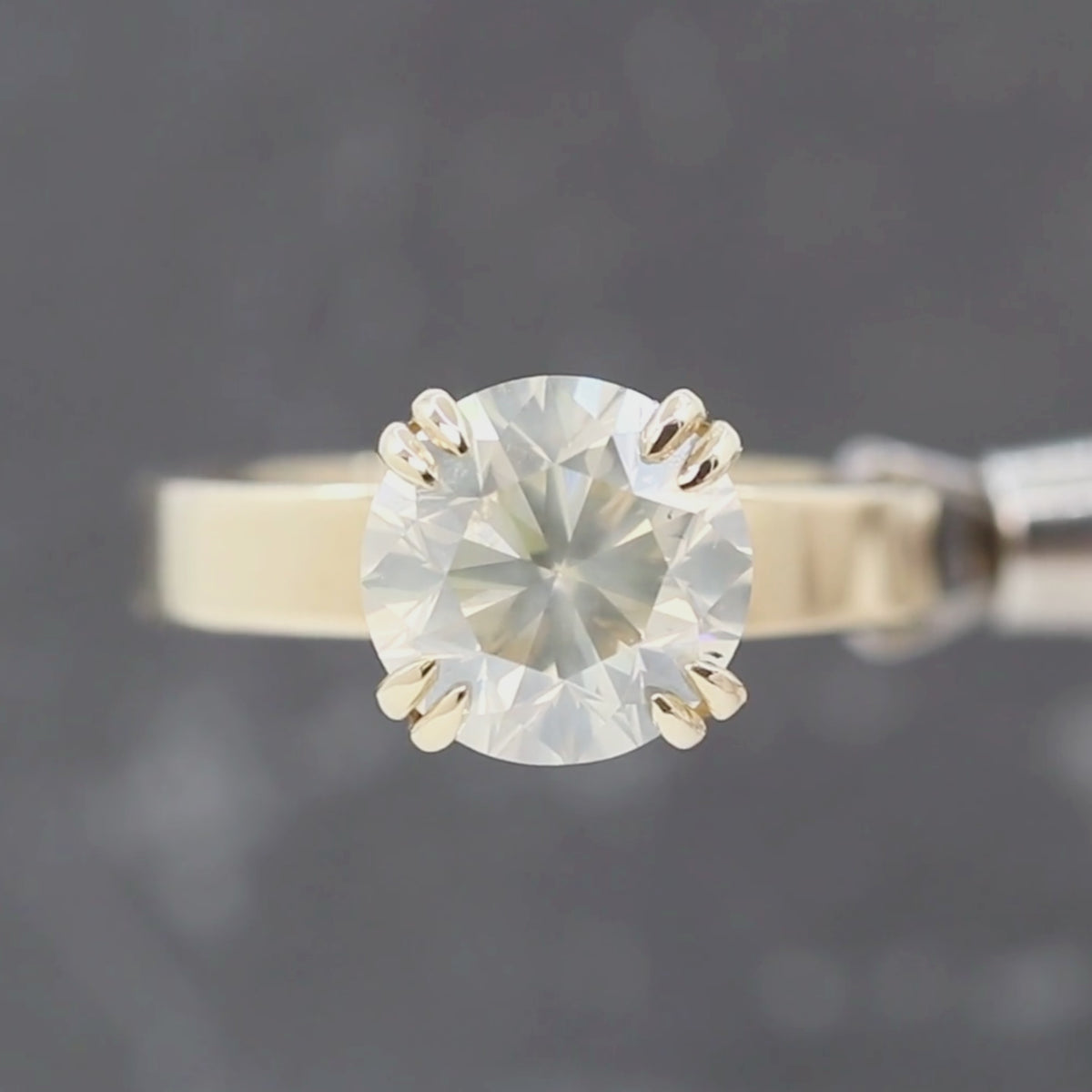 Daphne Ring with a 4.01 Carat Certified Bright Champagne Round Diamond - Ready to Size and Ship