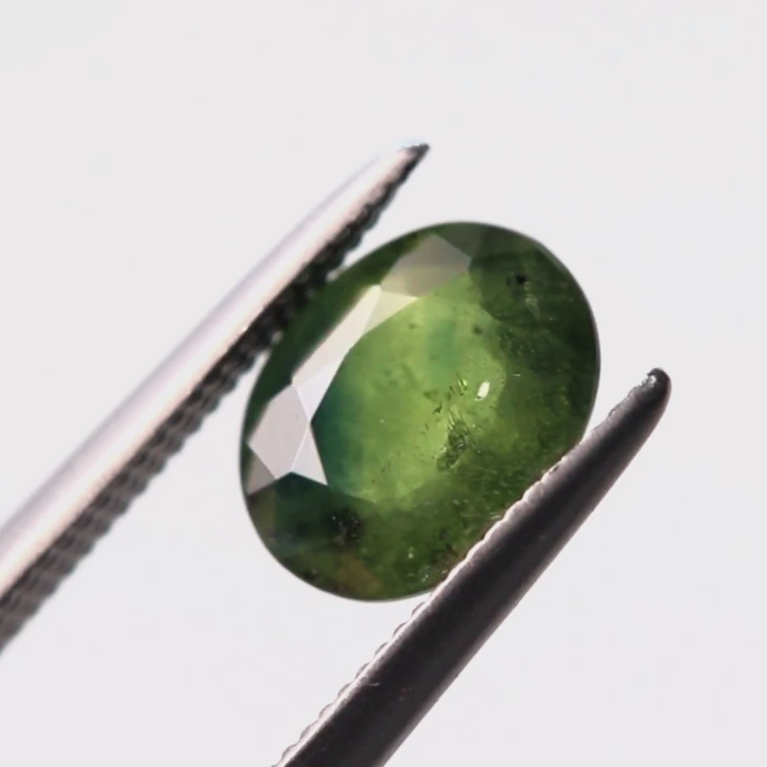 1.35 Carat Forest Green Oval Sapphire for Custom Work - Inventory Code GOS135
