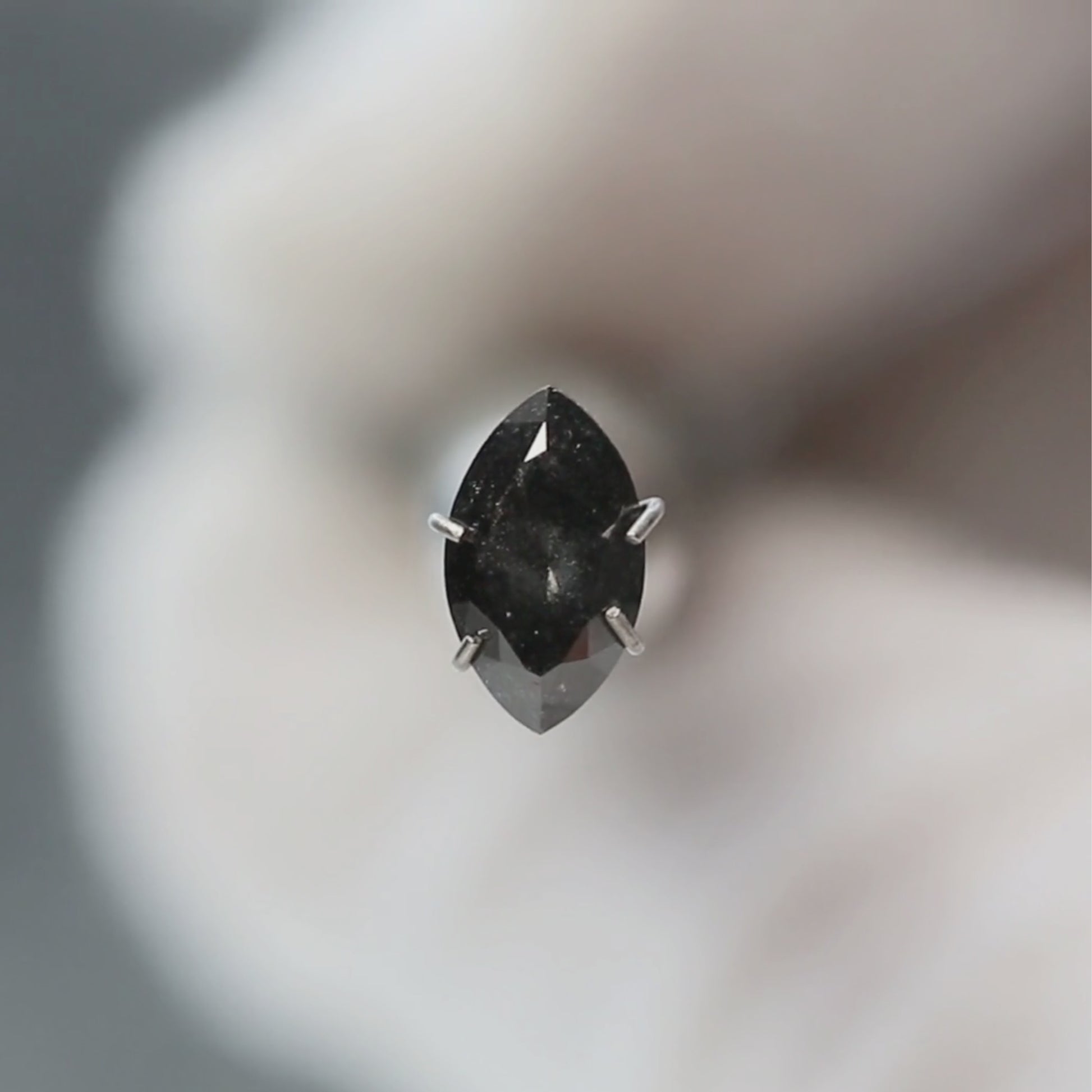 1.10 Carat Dark Salt and Pepper Marquise Diamond for Custom Work - Inventory Code DCM110