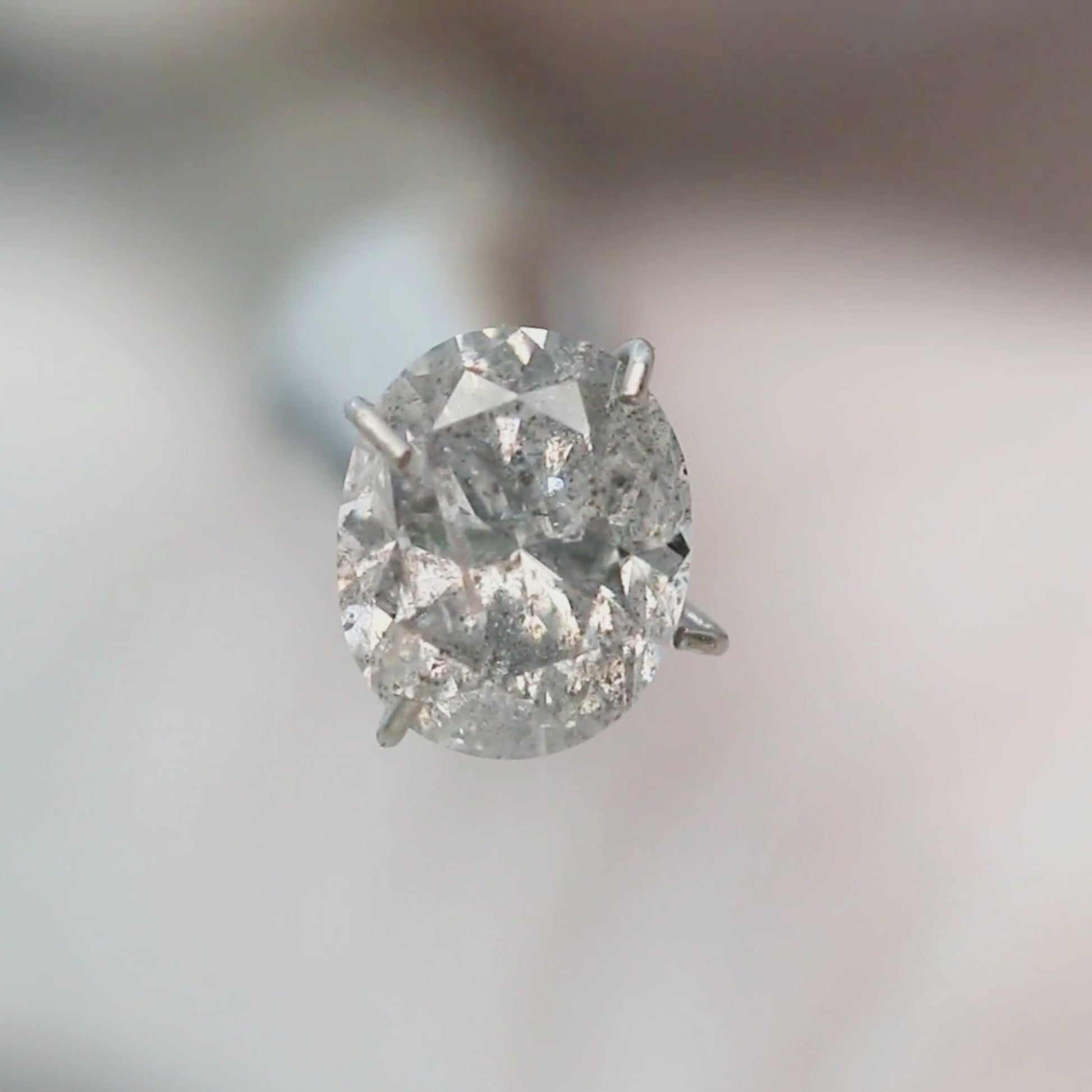 1.68 Carat Gray Salt and Pepper Oval Diamond for Custom Work - Inventory Code CCO168