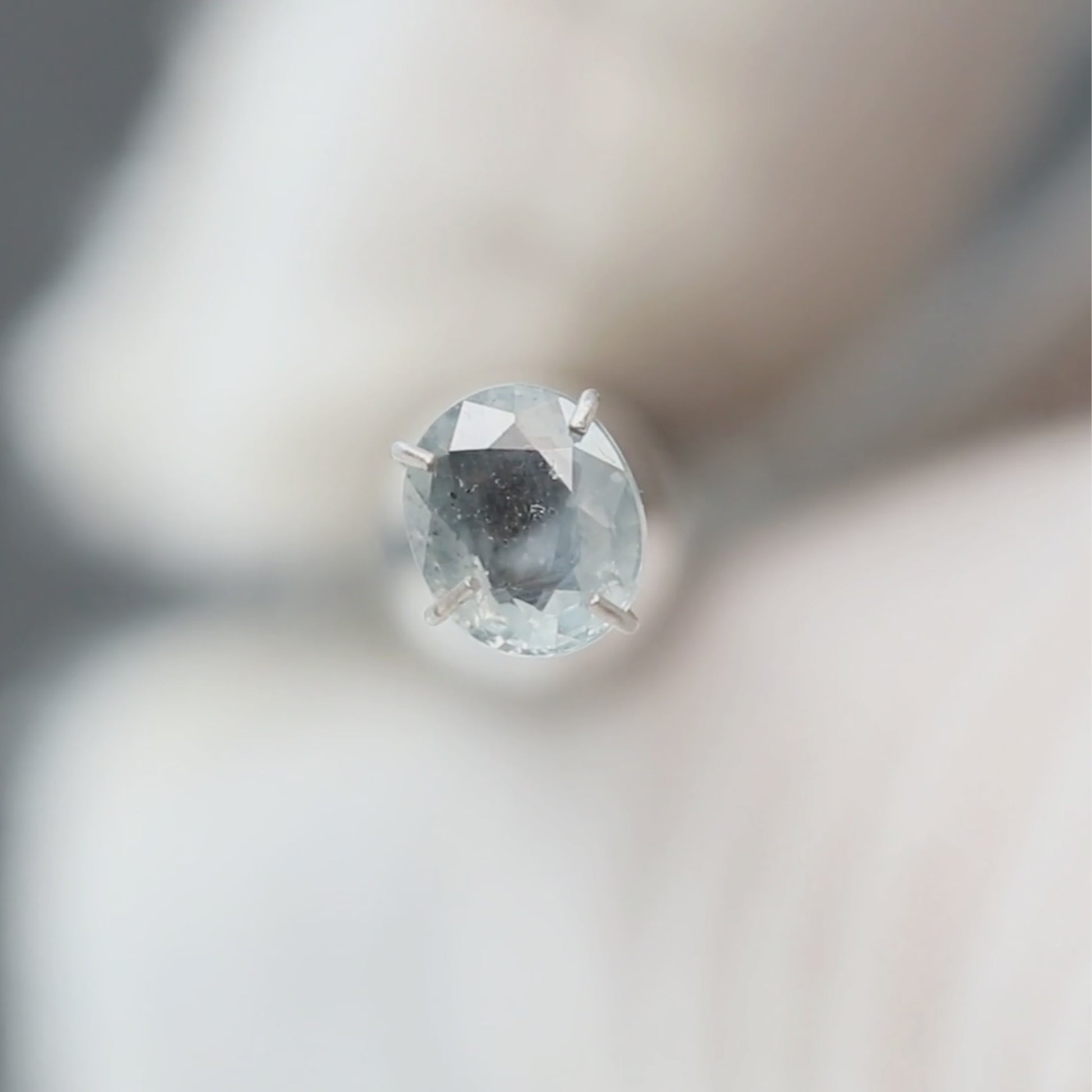 0.97 Carat Blue-Gray Oval Sapphire for Custom Work - Inventory Code BGOS097