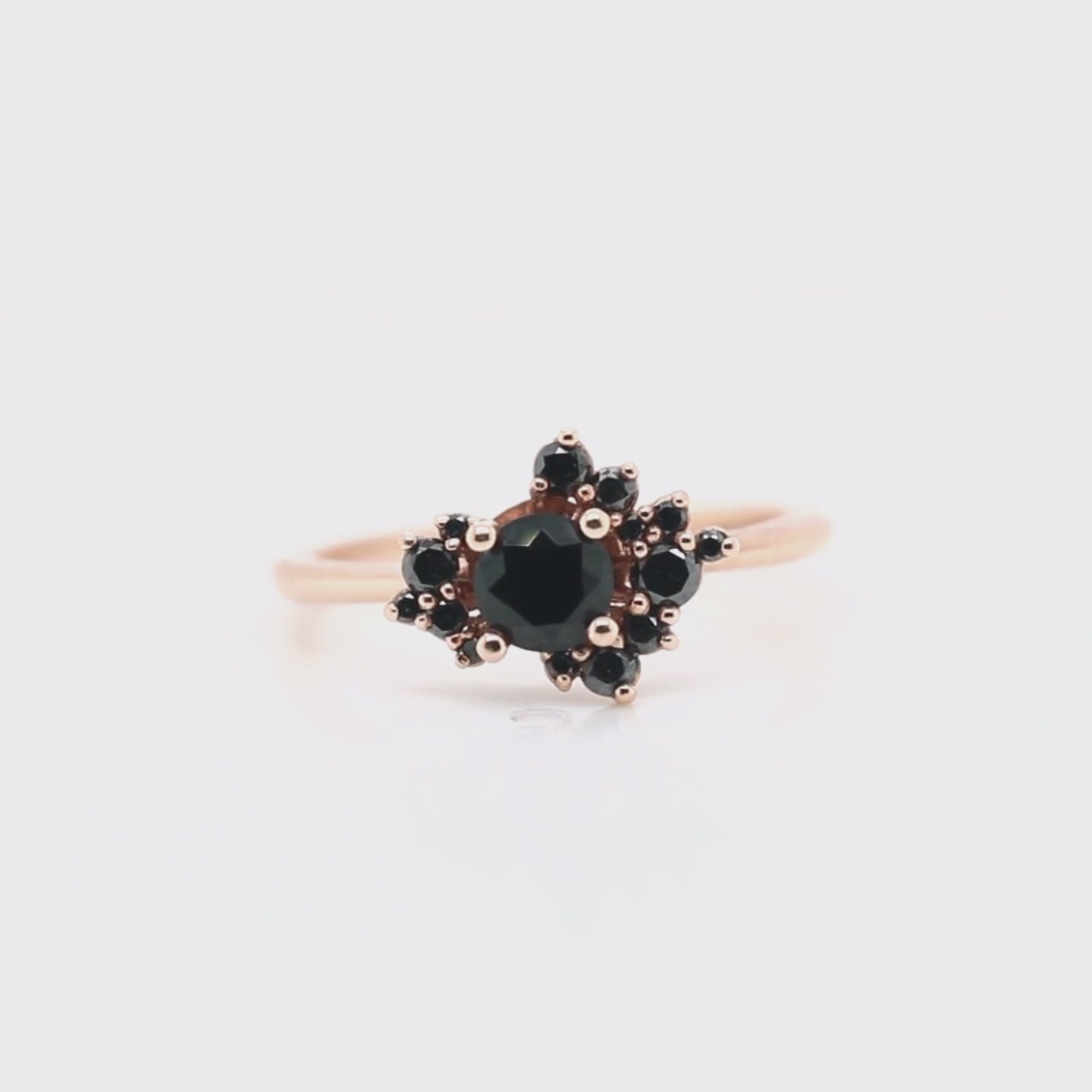 Orion Ring with All Black Diamonds - Cluster ring - Made to Order, Choose Your Gold Tone