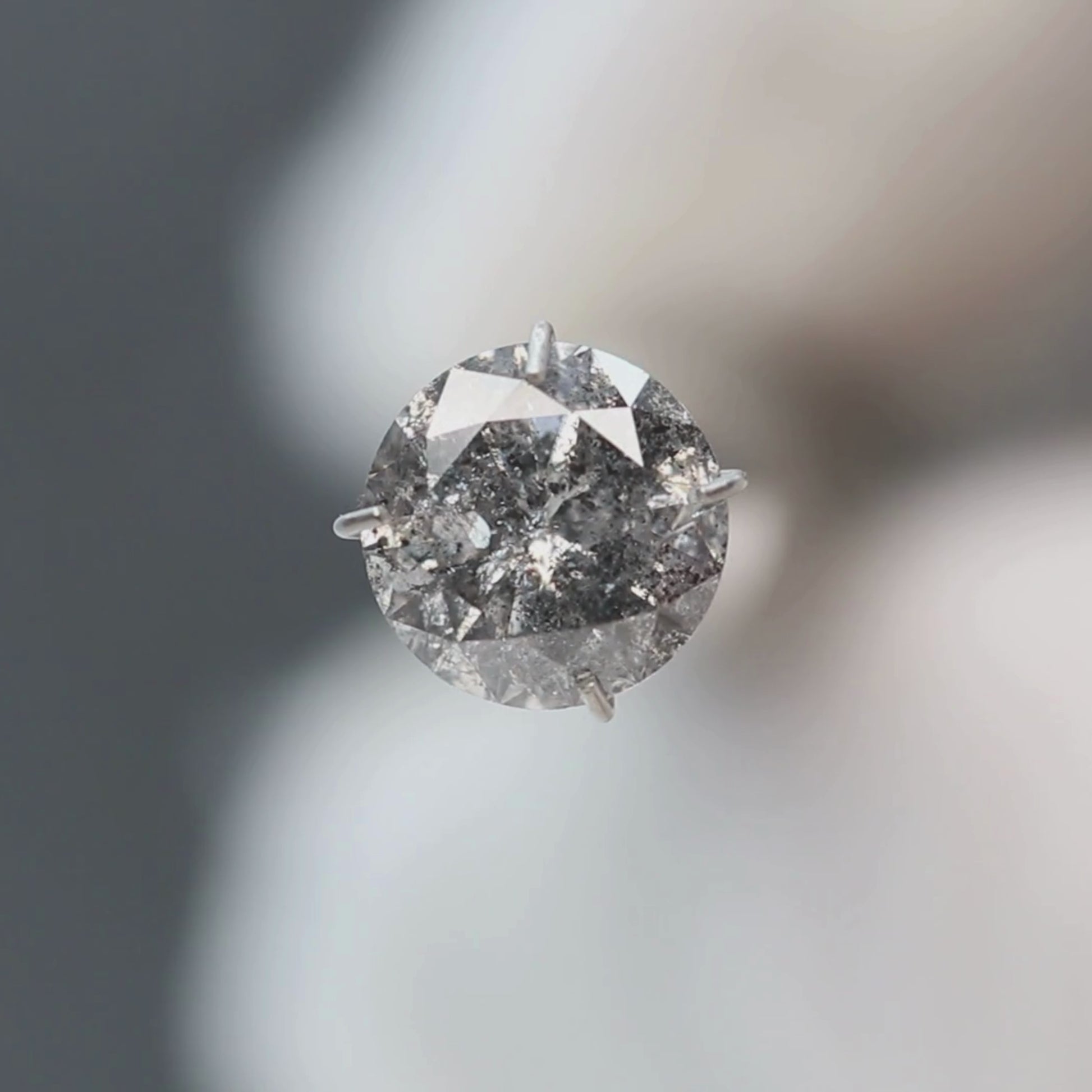 2.14 Carat Round Dark Gray Celestial Diamond for Custom Work - Inventory Code DSR214