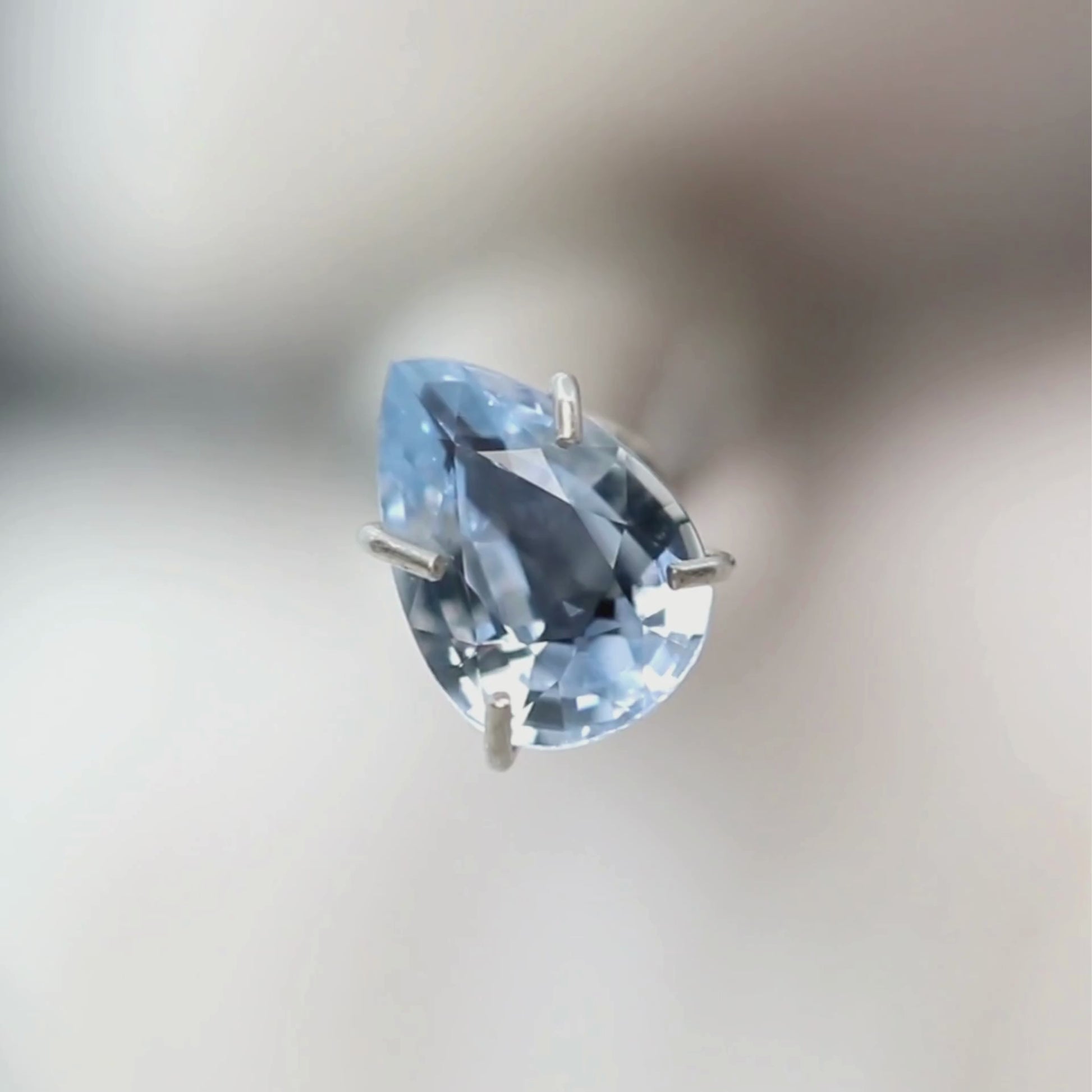 0.72 Carat Light Blue Pear Sapphire for Custom Work - Inventory Code BPS072