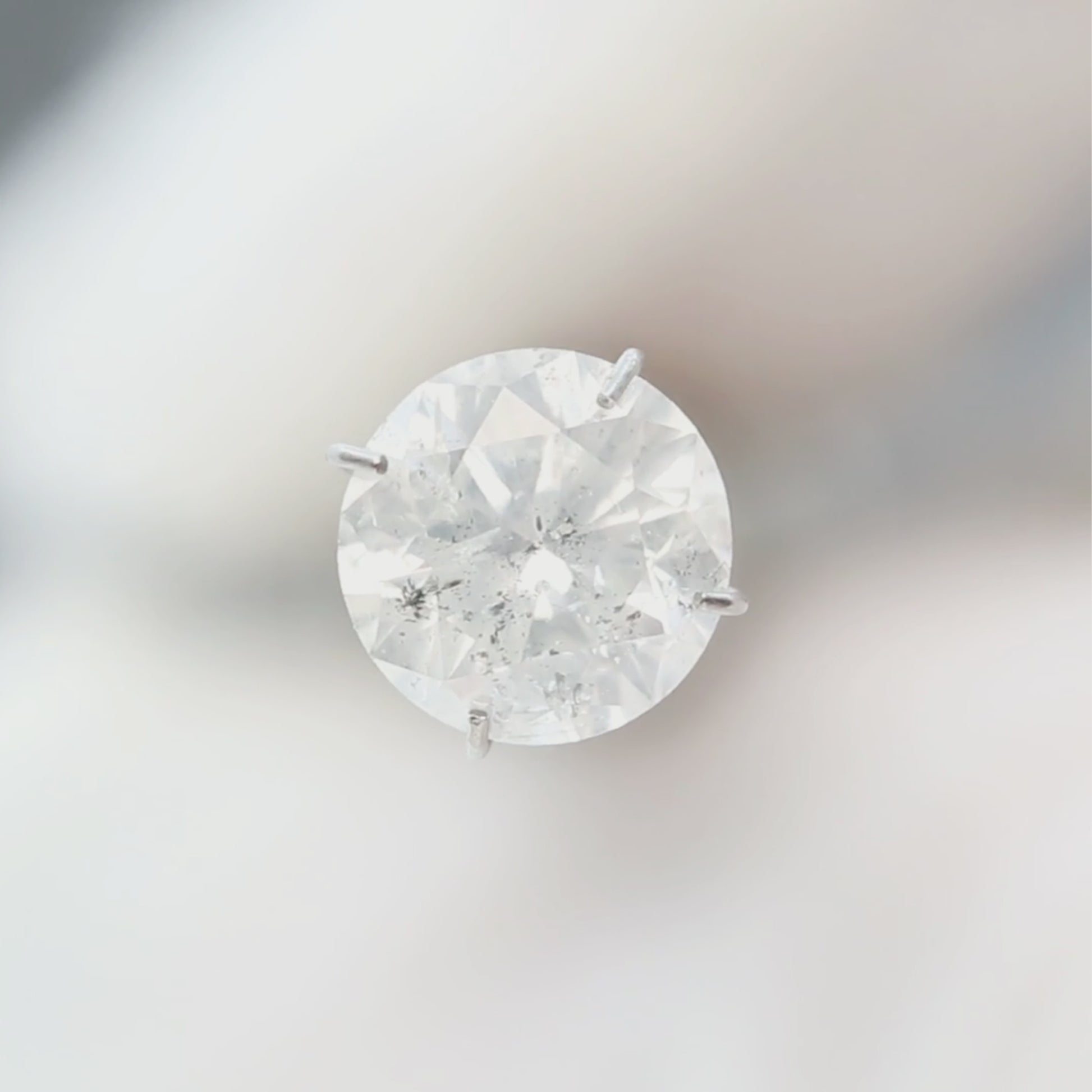 2.12 Carat White Round Salt and Pepper Diamond for Custom Work - Inventory Code SCR212