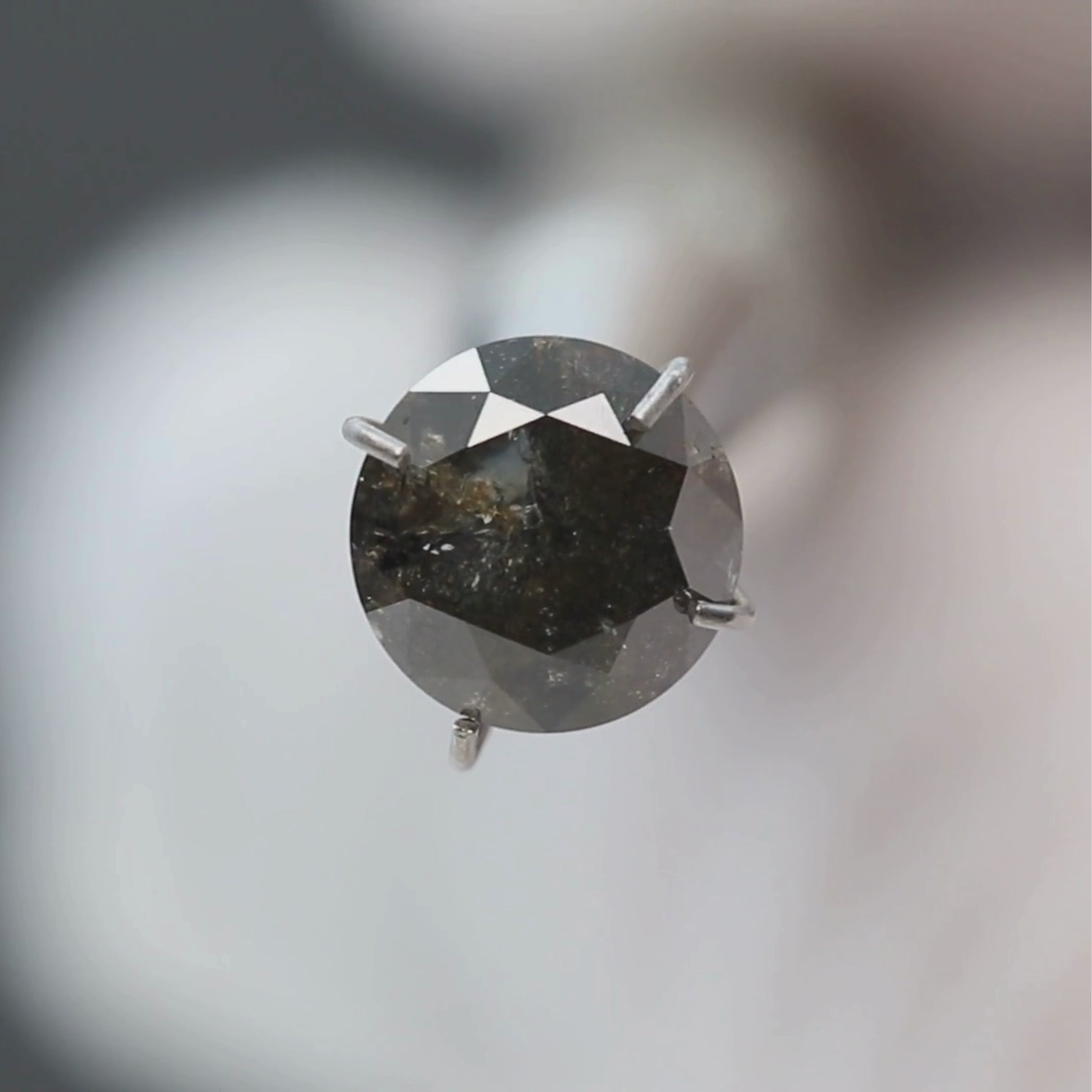 1.38 Carat Round Black Salt and Pepper Diamond for Custom Work - Inventory Code NBRD138