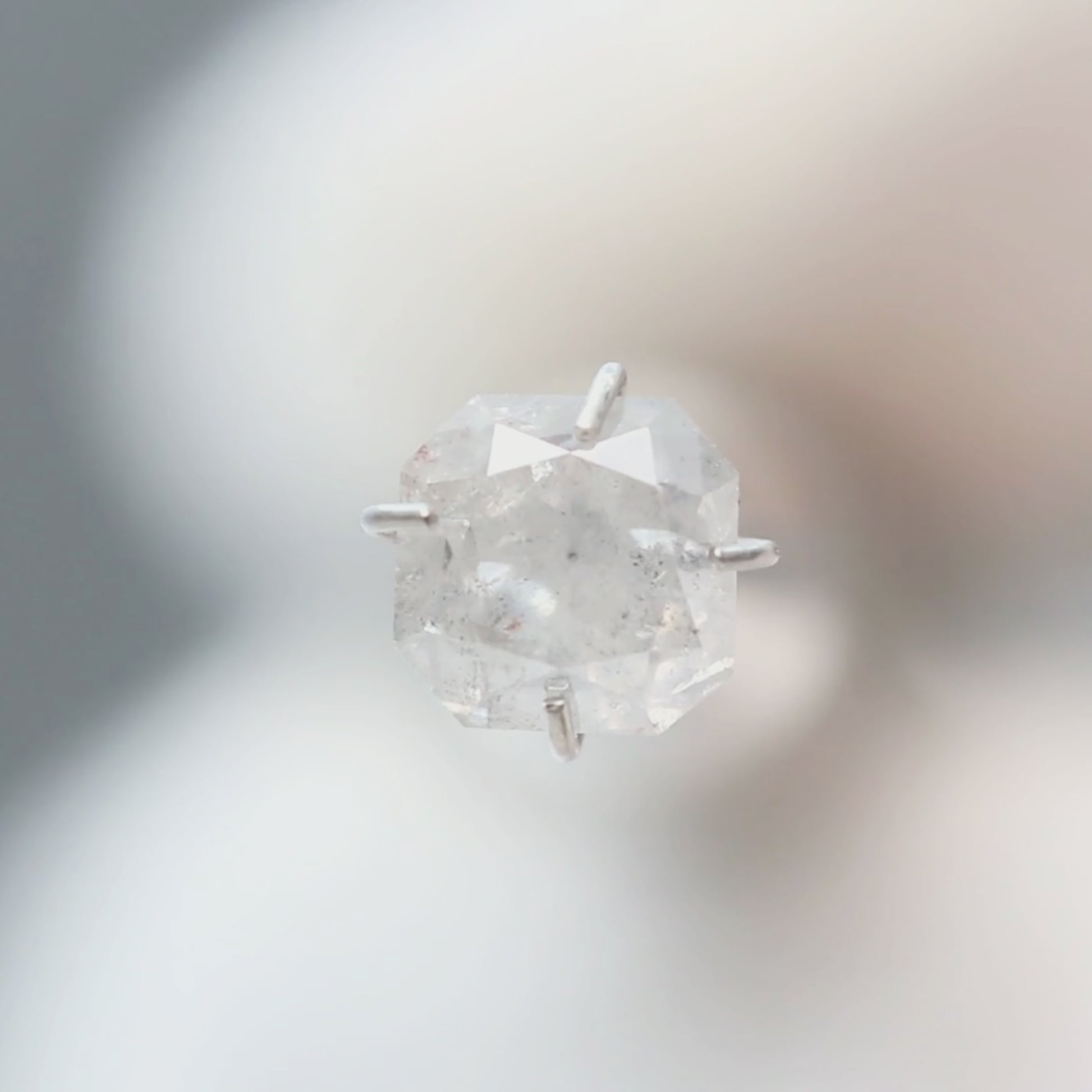 1.39 Carat Misty Gray Asscher Salt and Pepper Diamond for Custom Work - Inventory Code MGA139