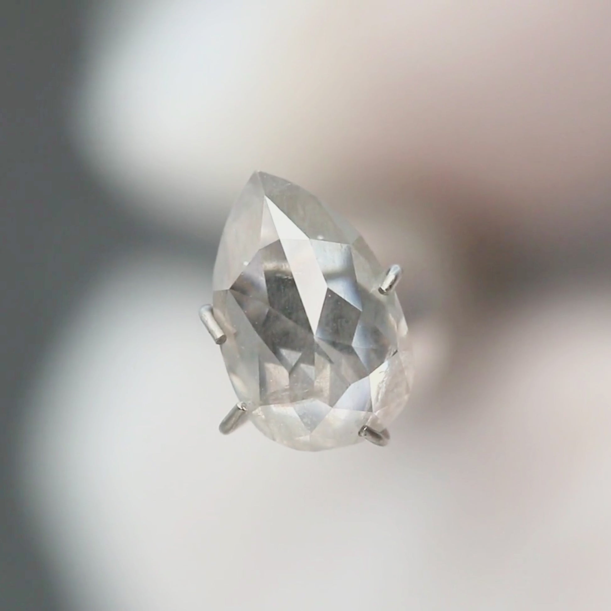 2.00 Carat Gray Pear Salt and Pepper Diamond for Custom Work - Inventory Code SCP200