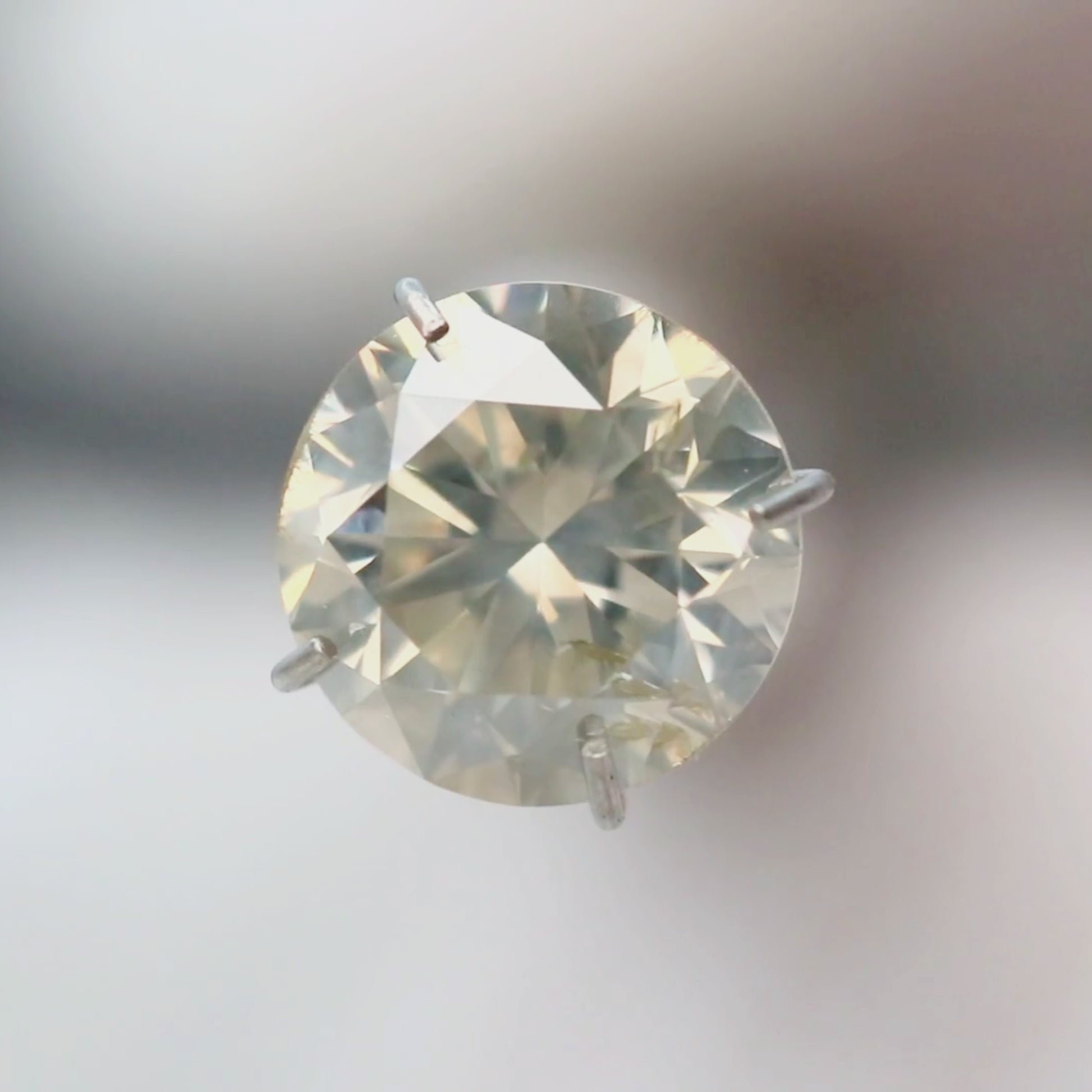 2.01 Carat Round Light Gray Champagne Salt and Pepper Diamond for Custom Work - Inventory Code CCR201