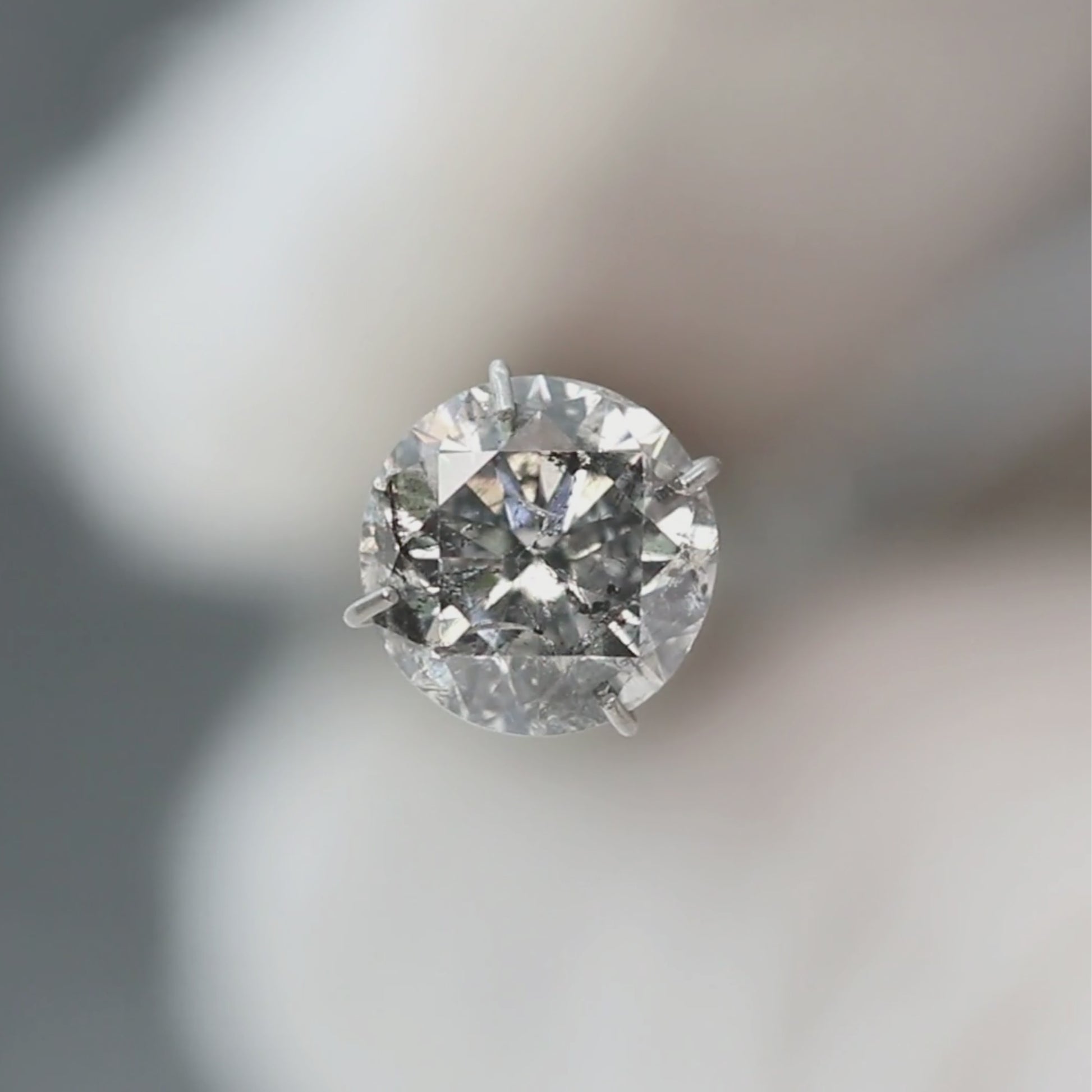 2.08 Carat Stormy Gray Round Diamond for Custom Work - Inventory Code SGR208