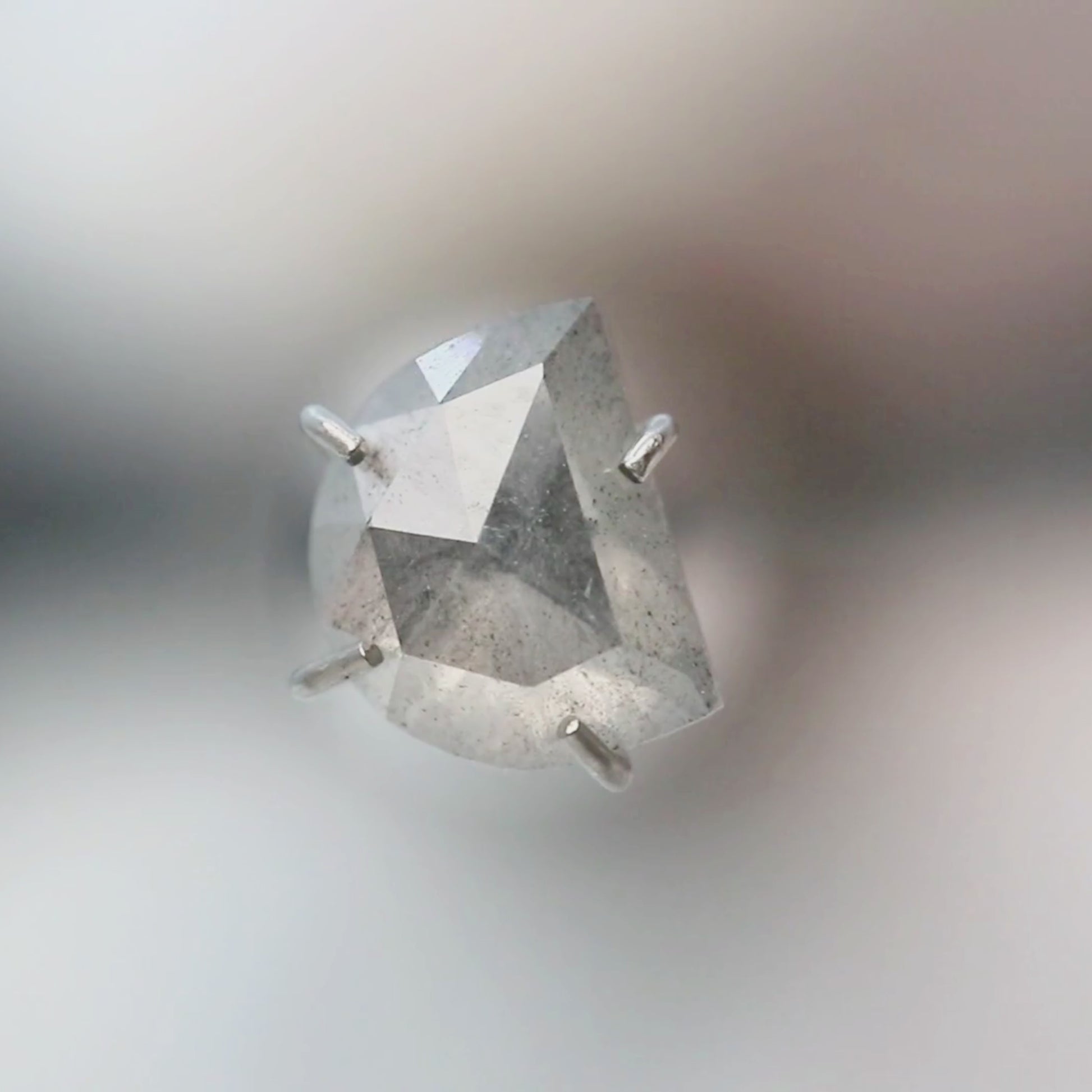 0.71 Carat Misty Gray Half Moon Salt and Pepper Diamond for Custom Work - Inventory Code MWH071