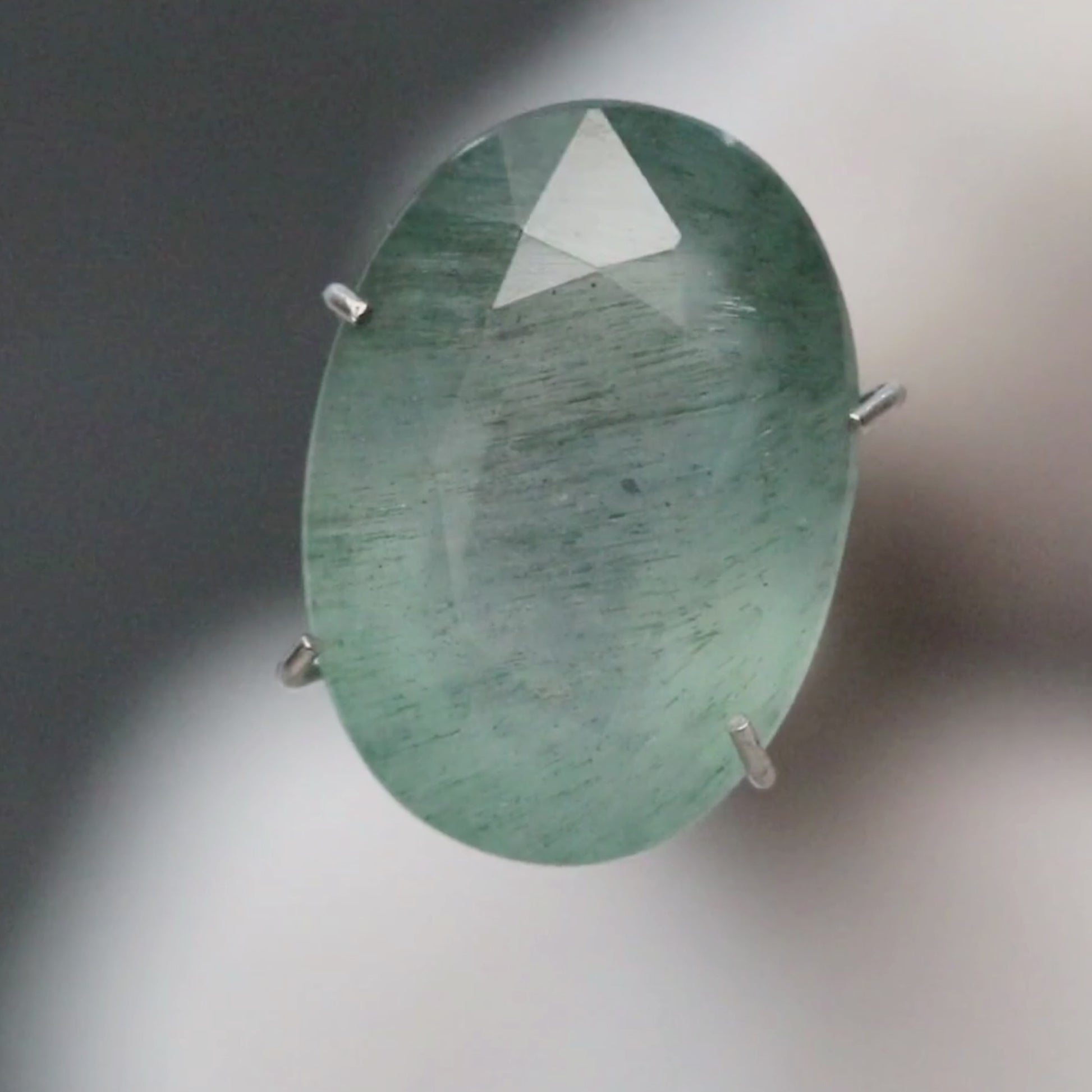 5.68 Carat Oval Mossy Aquamarine for Custom Work - Inventory Code MTA568