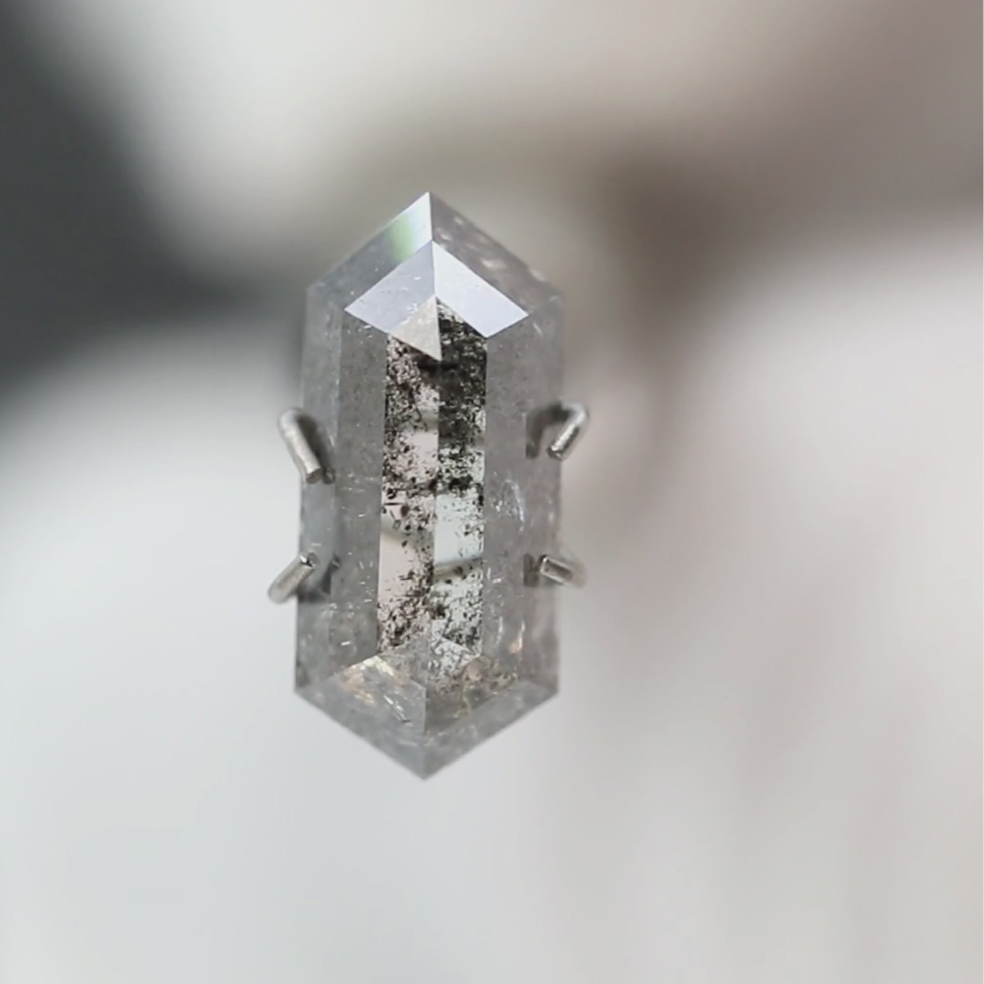 2.09 Carat Dark and Clear Elongated Hexagon Diamond for Custom Work - Inventory Code DCH209