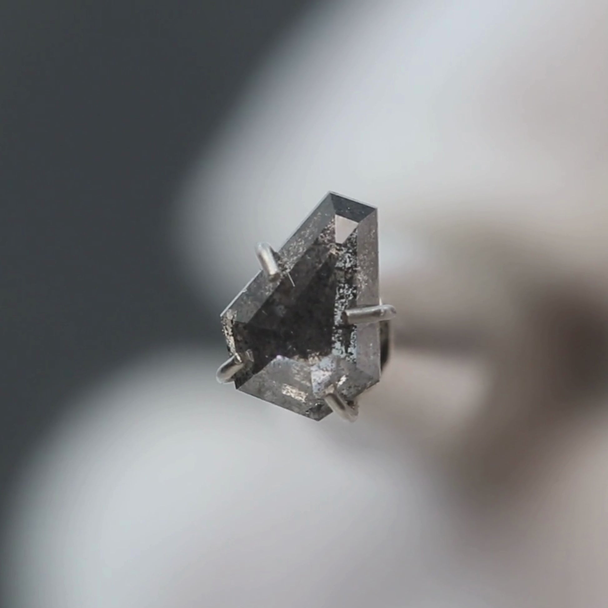 0.61 Carat Dark and Clear Shield Salt and Pepper Diamond for Custom Work - Inventory Code DCS061