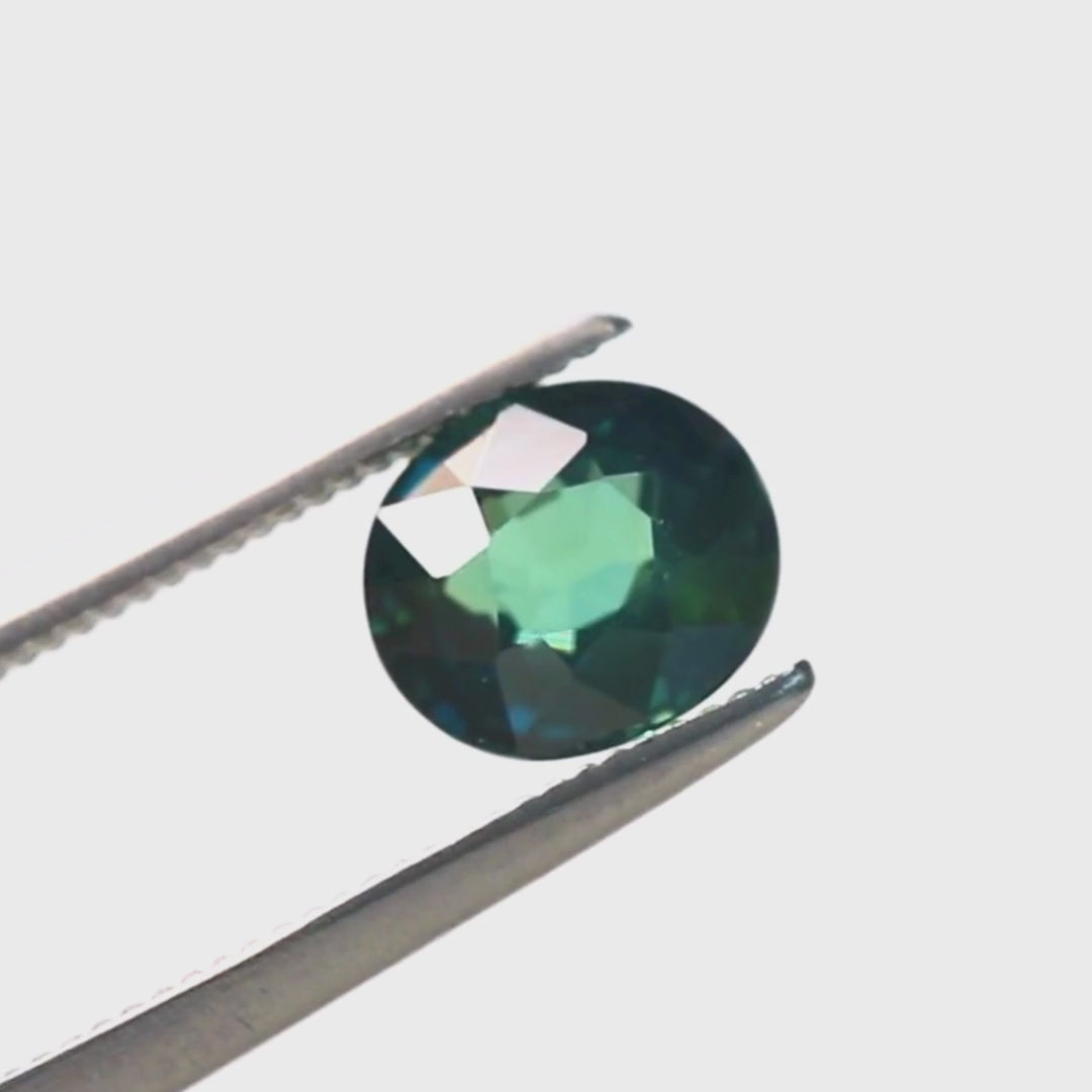 1.08 Carat Teal Oval Madagascar Sapphire for Custom Work - Inventory Code TOS108
