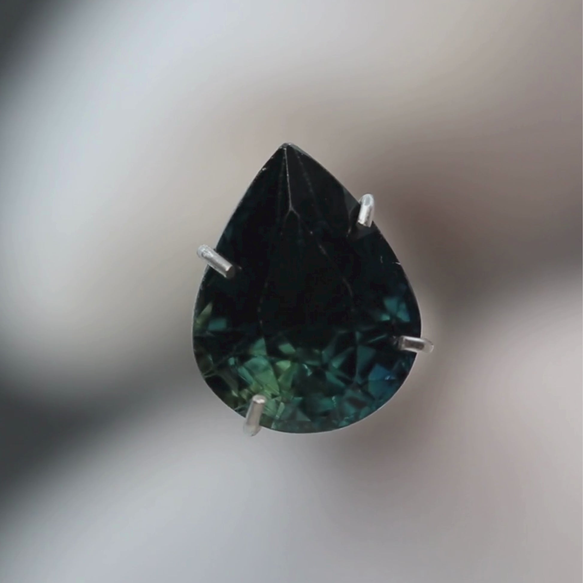 2.35 Carat Teal Blue Pear Sapphire for Custom Work - Inventory Code TPS235