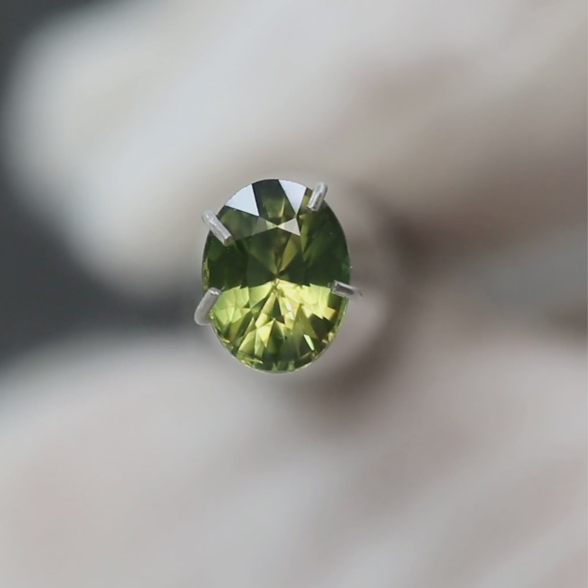 1.02 Carat Yellow-Green Oval Sapphire for Custom Work - Inventory Code GYOS102