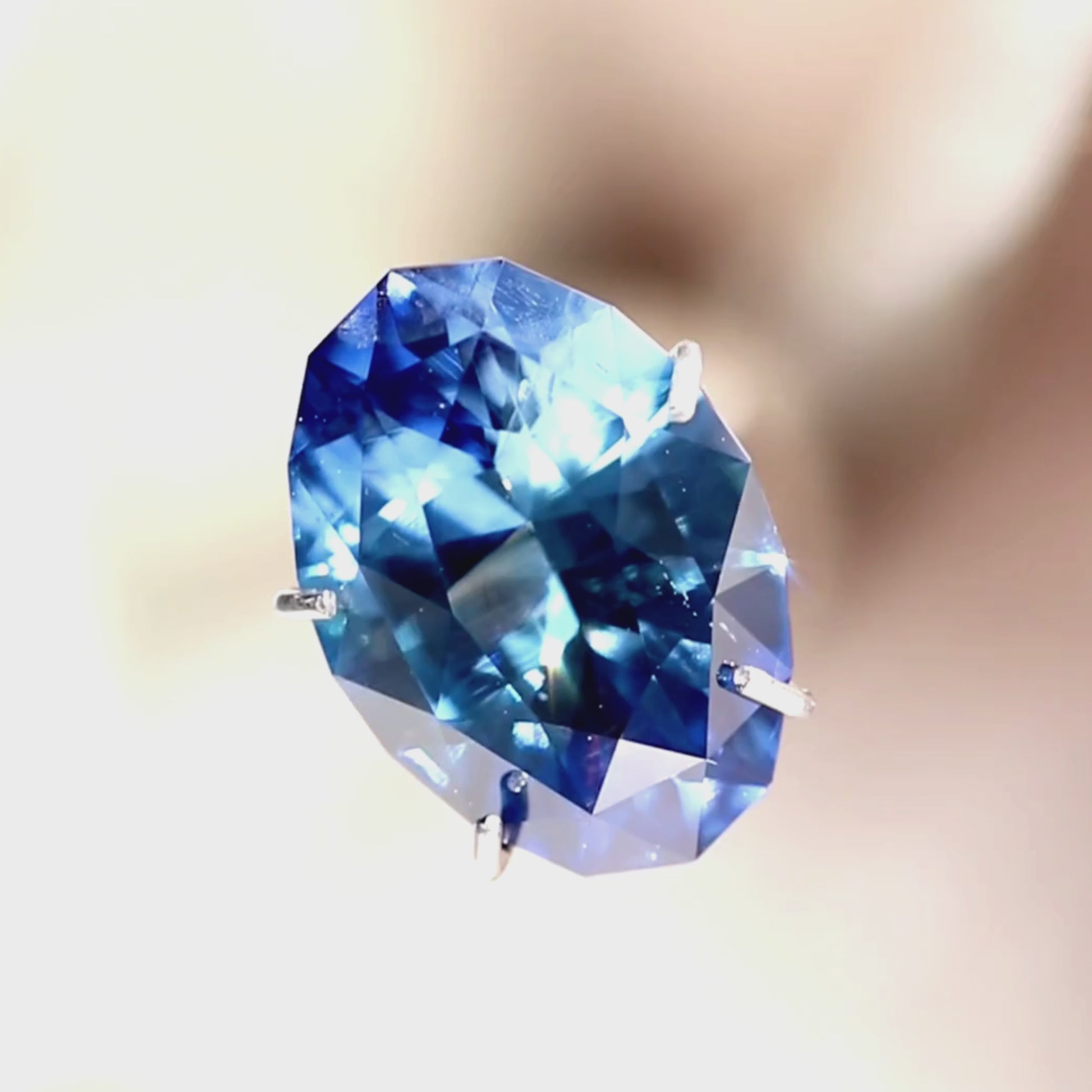 3.22 Carat Blue Geometric Oval Sapphire for Custom Work - Inventory Code BGOS322