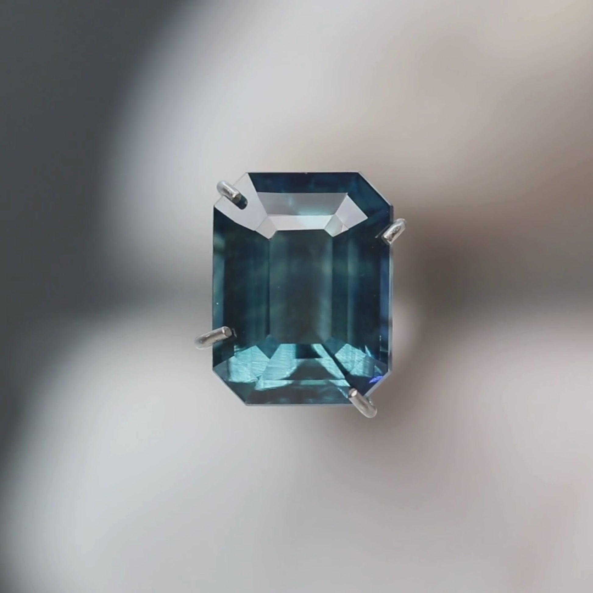 3.03 Carat Teal Blue Emerald Cut Sapphire for Custom Work - Inventory Code TBES303