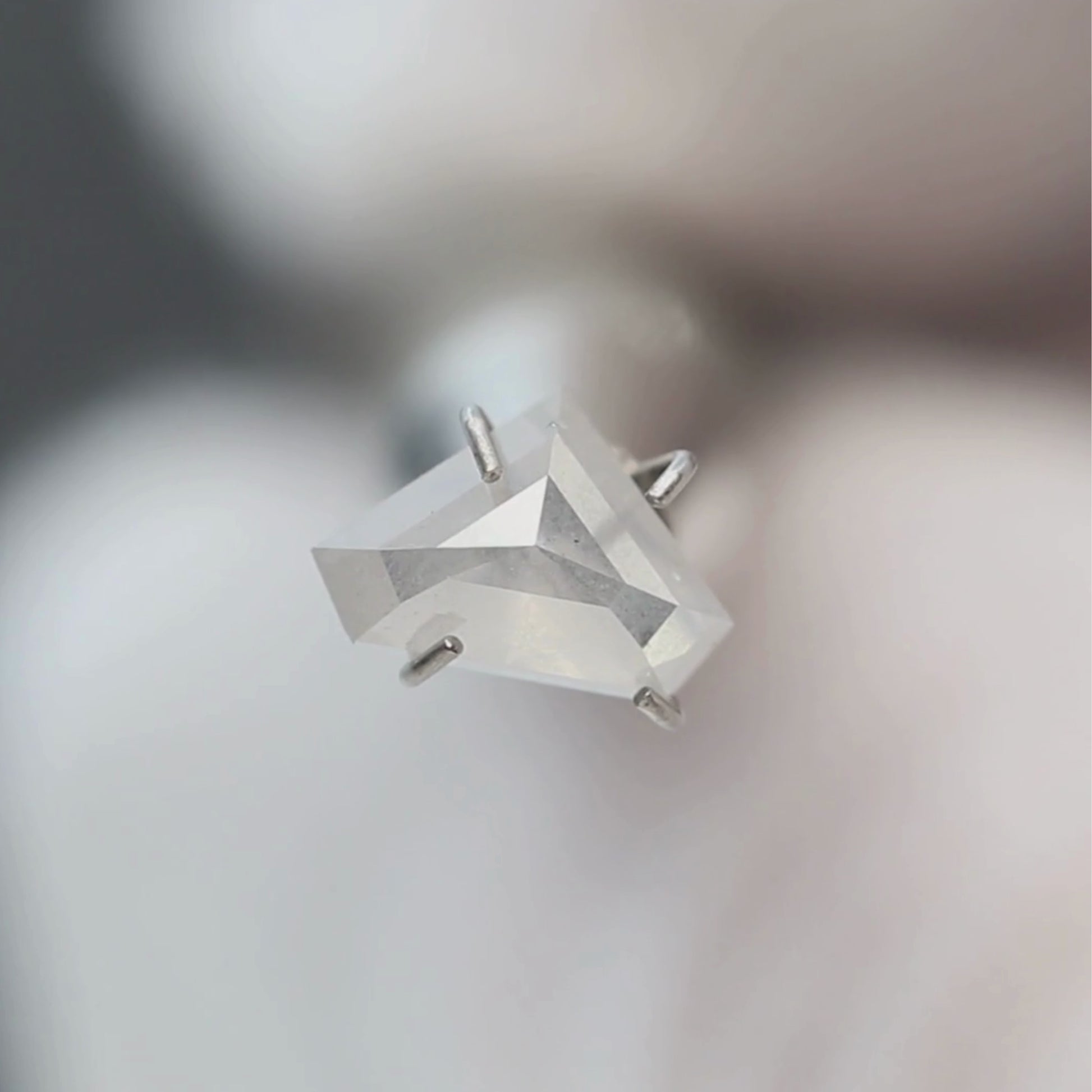 0.80 Carat Misty White Shield Salt and Pepper Diamond for Custom Work - Inventory Code MWS080