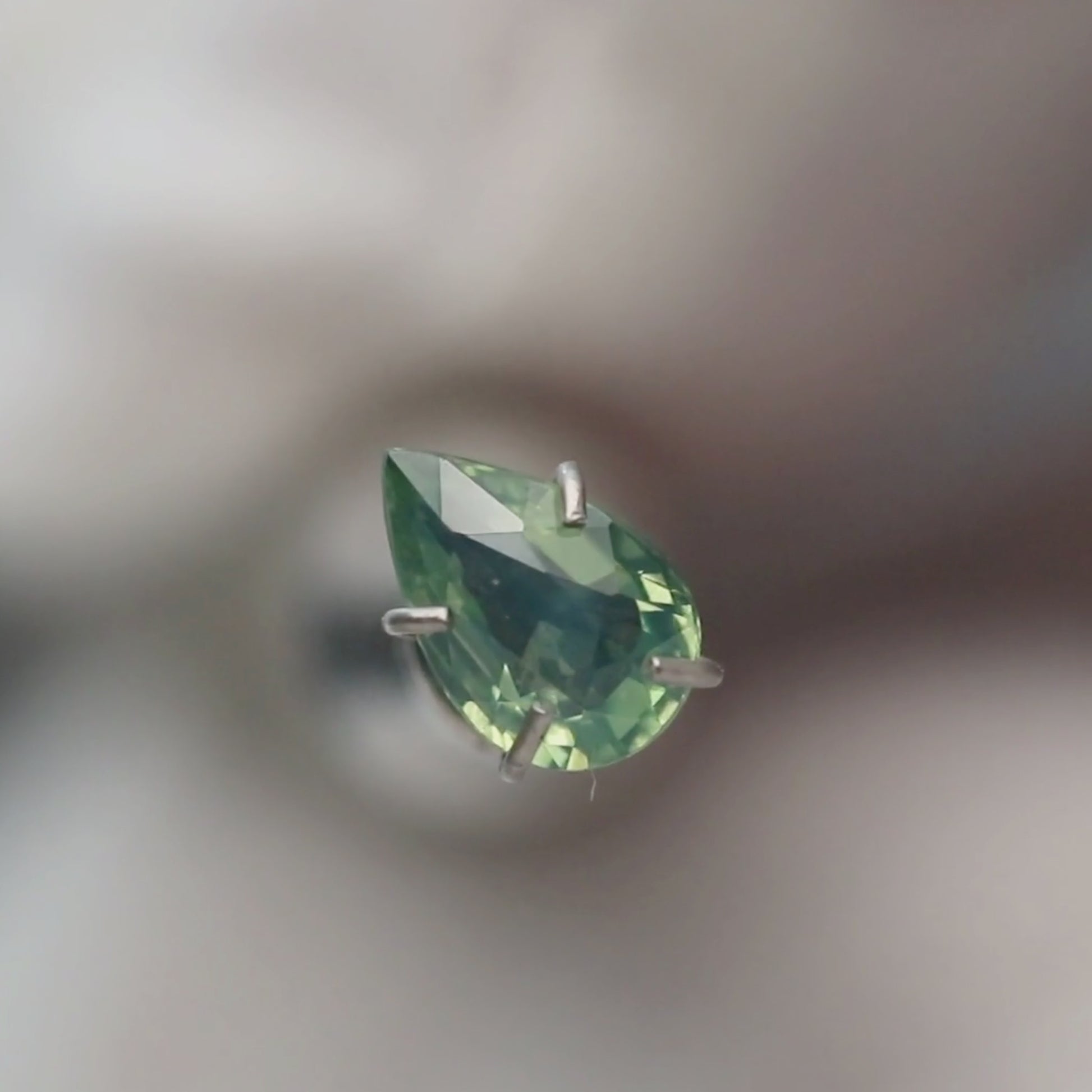 0.62 Carat Light Green Pear Sapphire for Custom Work - Inventory Code LGPS062