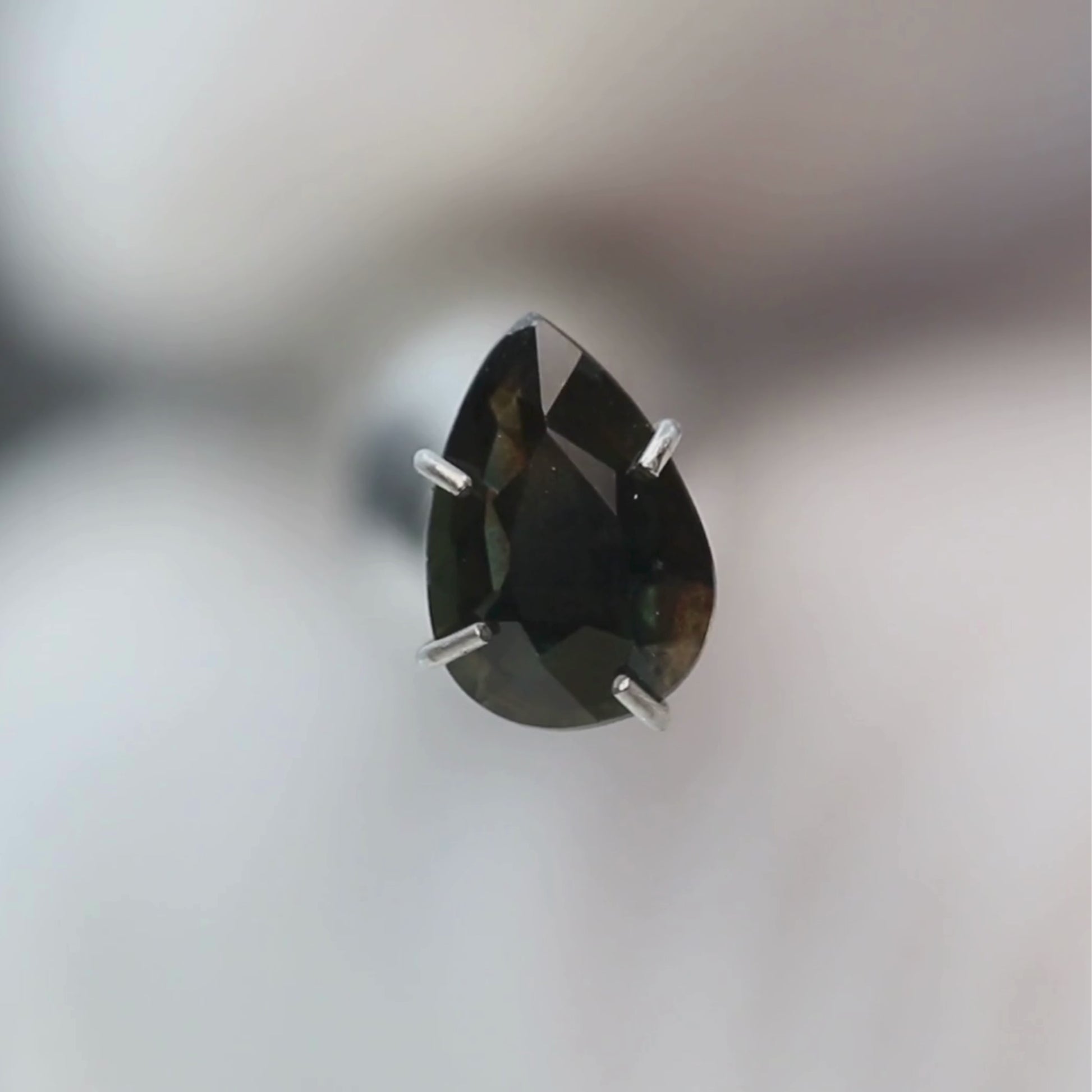 1.00 Carat Dark Brown Pear Sapphire for Custom Work - Inventory Code DBPS100