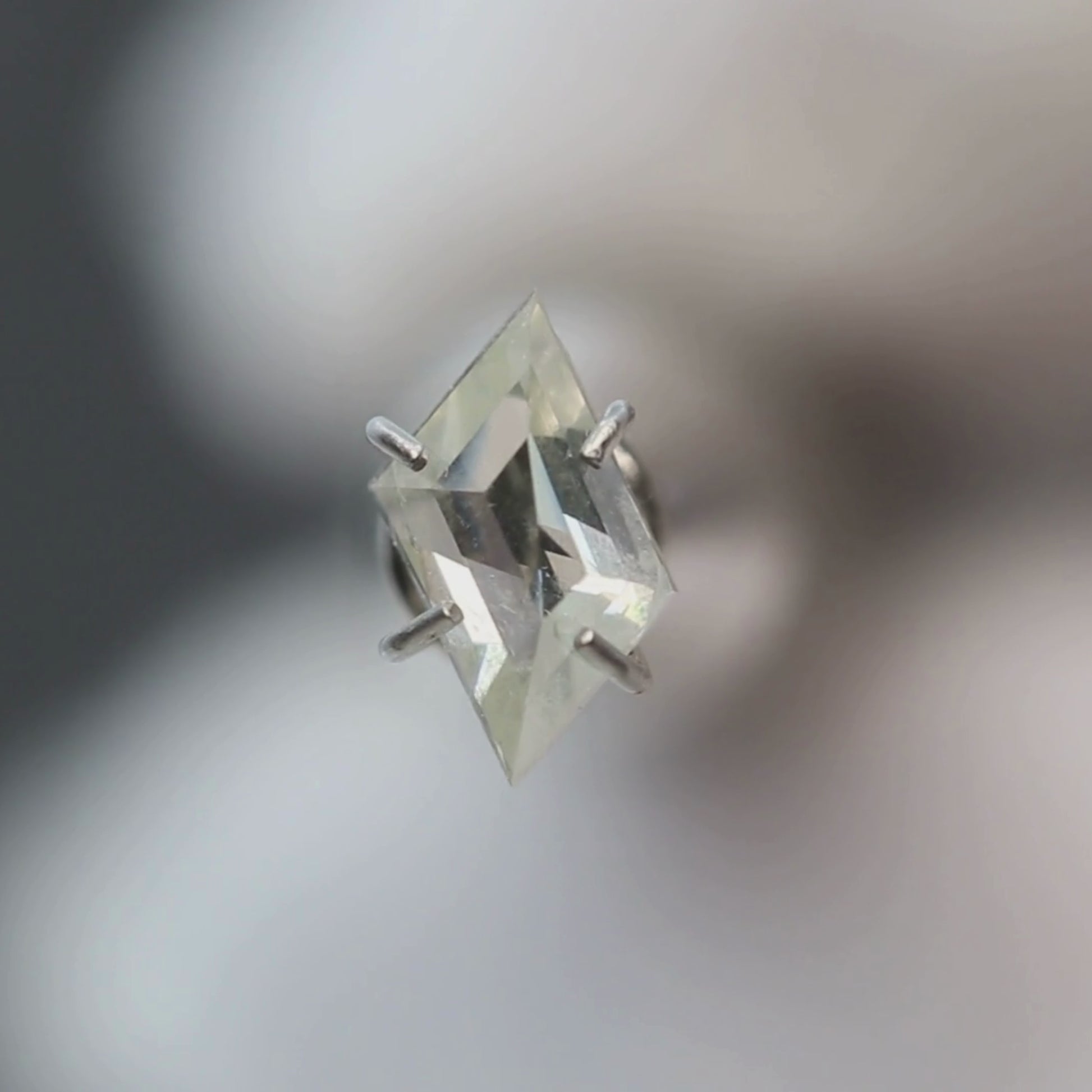 0.59 Carat Misty White Rhombus Salt and Pepper Diamond for Custom Work - Inventory Code MWR059