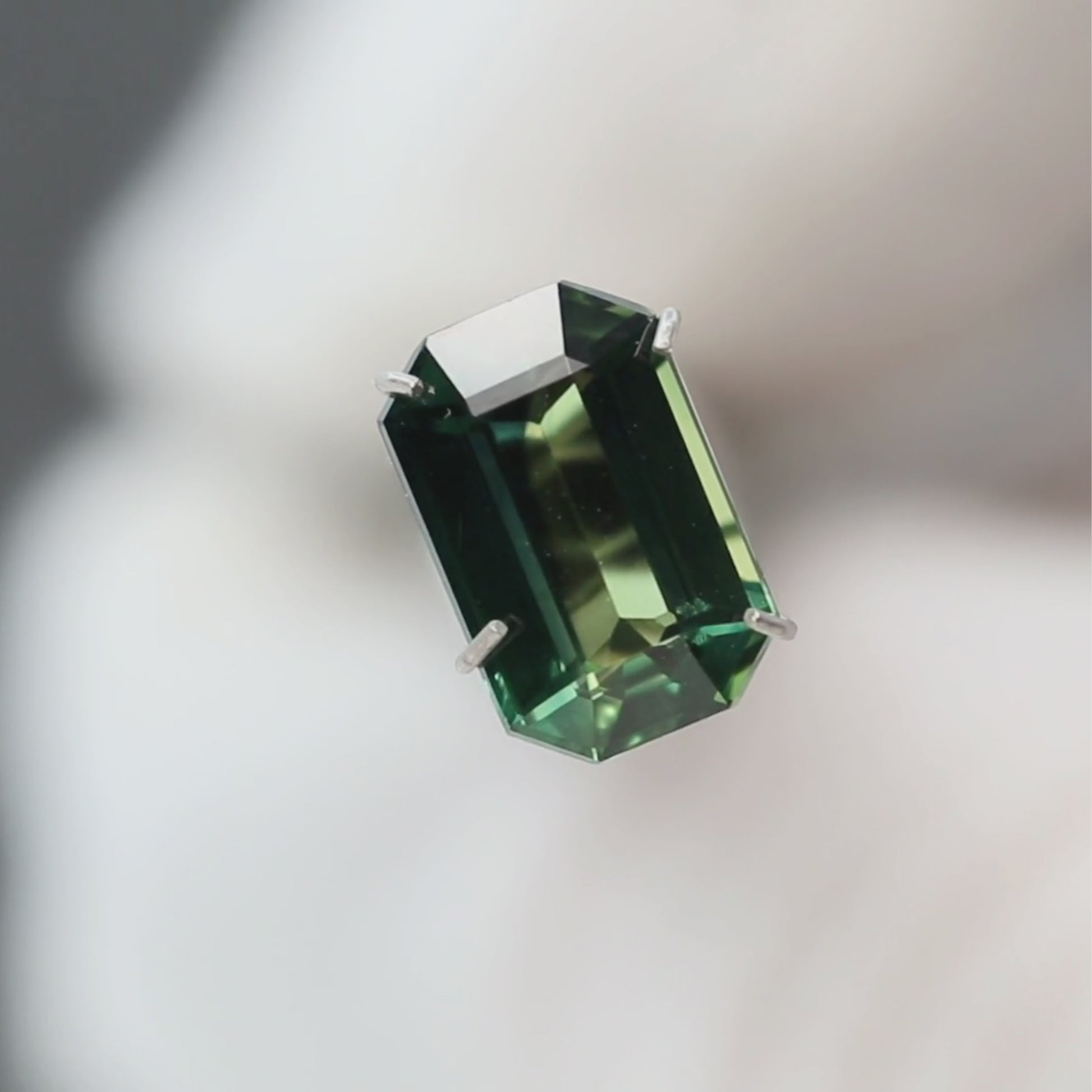 3.10 Carat Teal Green Emerald Cut Sapphire for Custom Work - Inventory Code TES310
