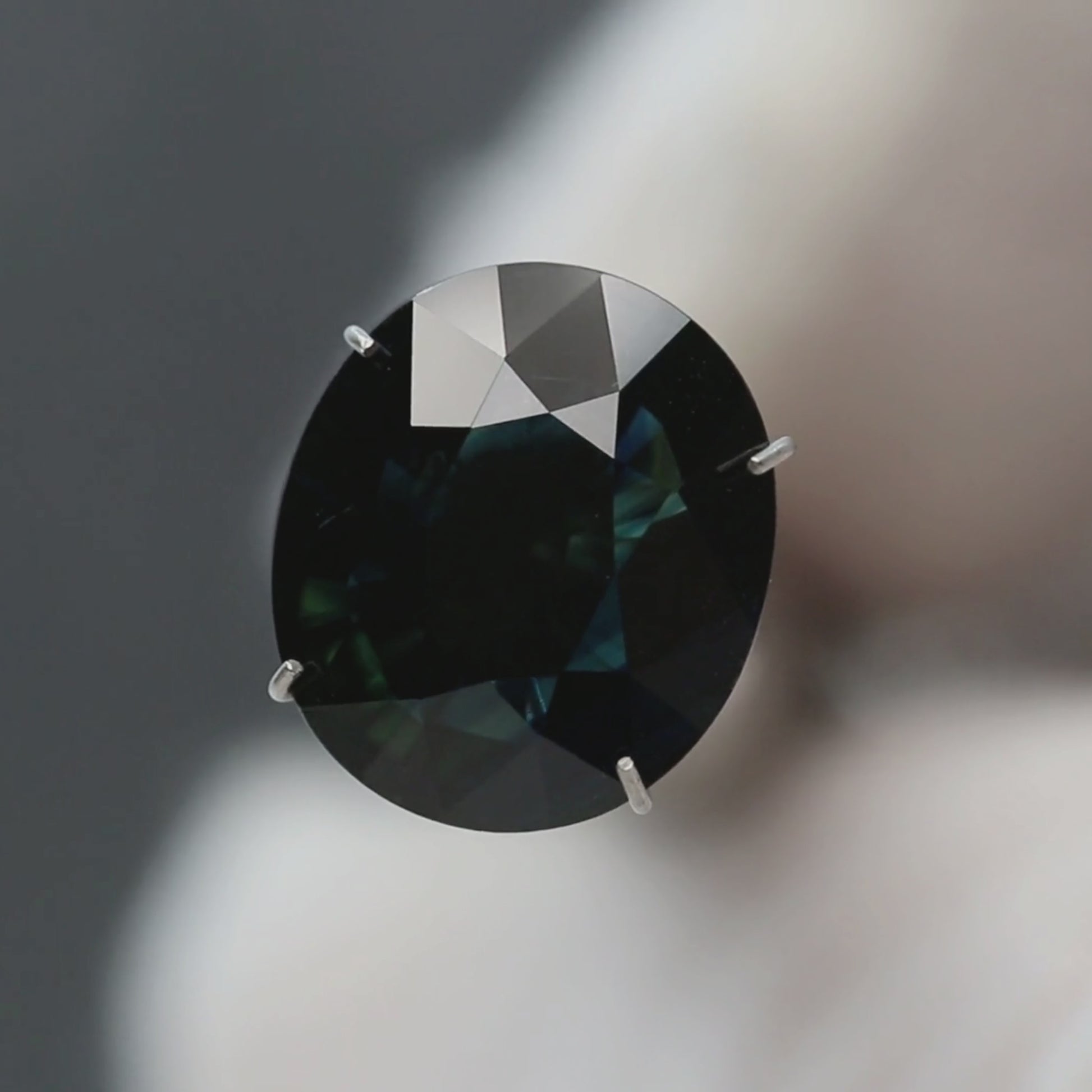 6.15 Carat Dark Teal Oval Sapphire for Custom Work - Inventory Code TOS615