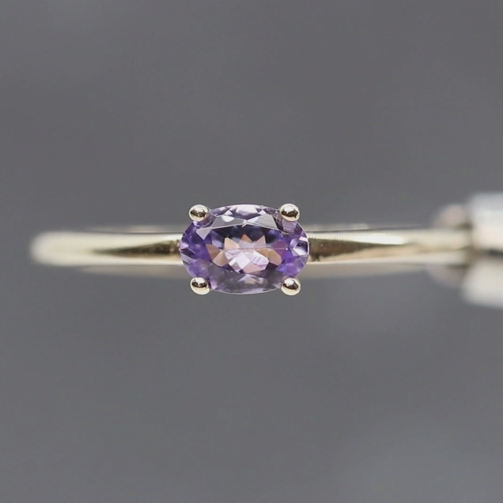 Ruthie Ring with a 0.44 Carat Oval Tanzanite in 14k Yellow Gold - Ready to Size and Ship