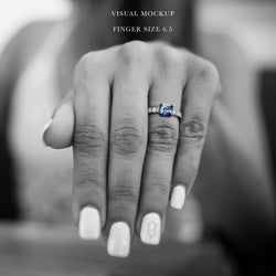 1.08 carat medium blue radiant cut sapphire - custom work - inventory code RCBS108 - Midwinter Co. Alternative Bridal Rings and Modern Fine Jewelry