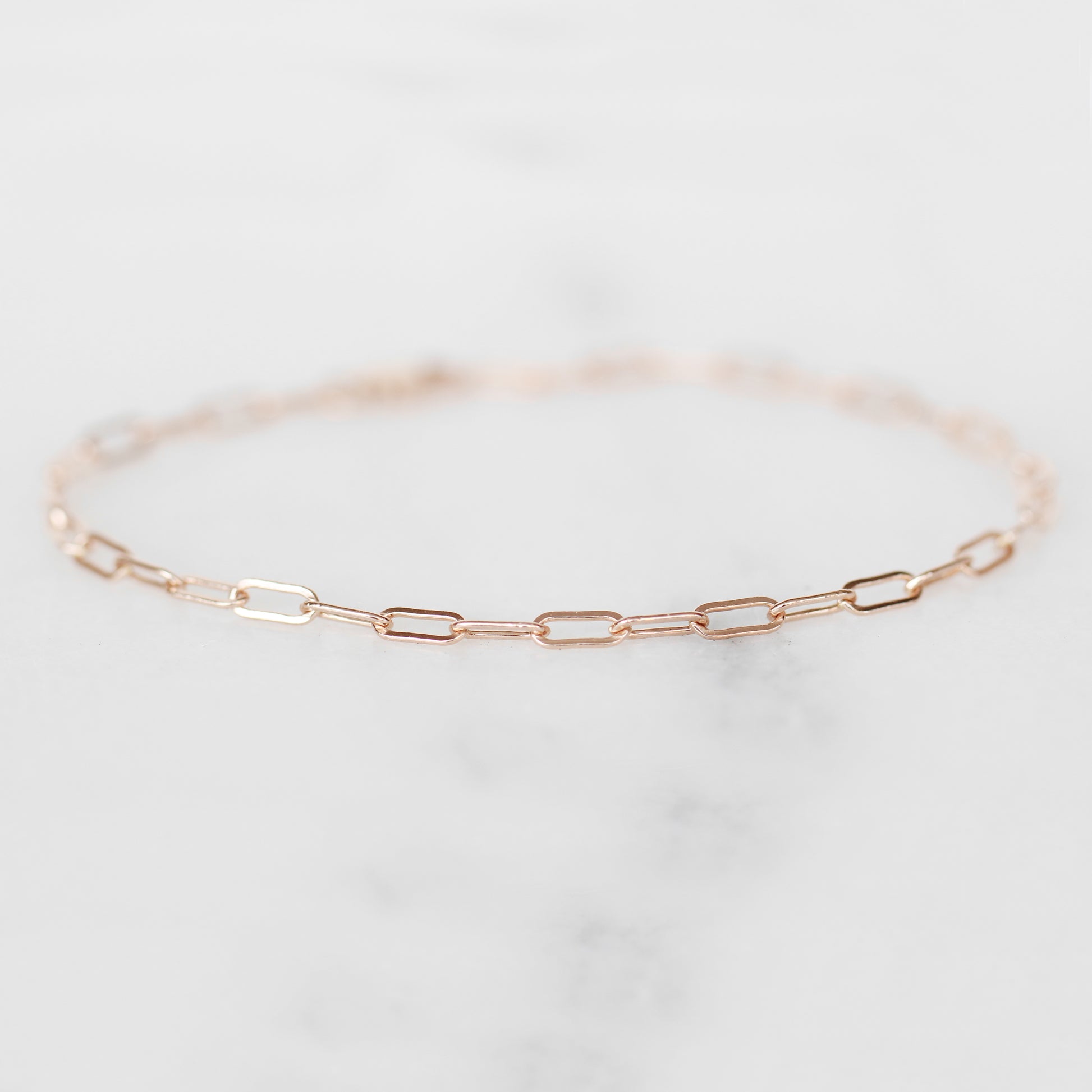 Elongated Chain 14k Solid Gold Bracelet - Made to Order in Your Choice of Gold - Midwinter Co. Alternative Bridal Rings and Modern Fine Jewelry