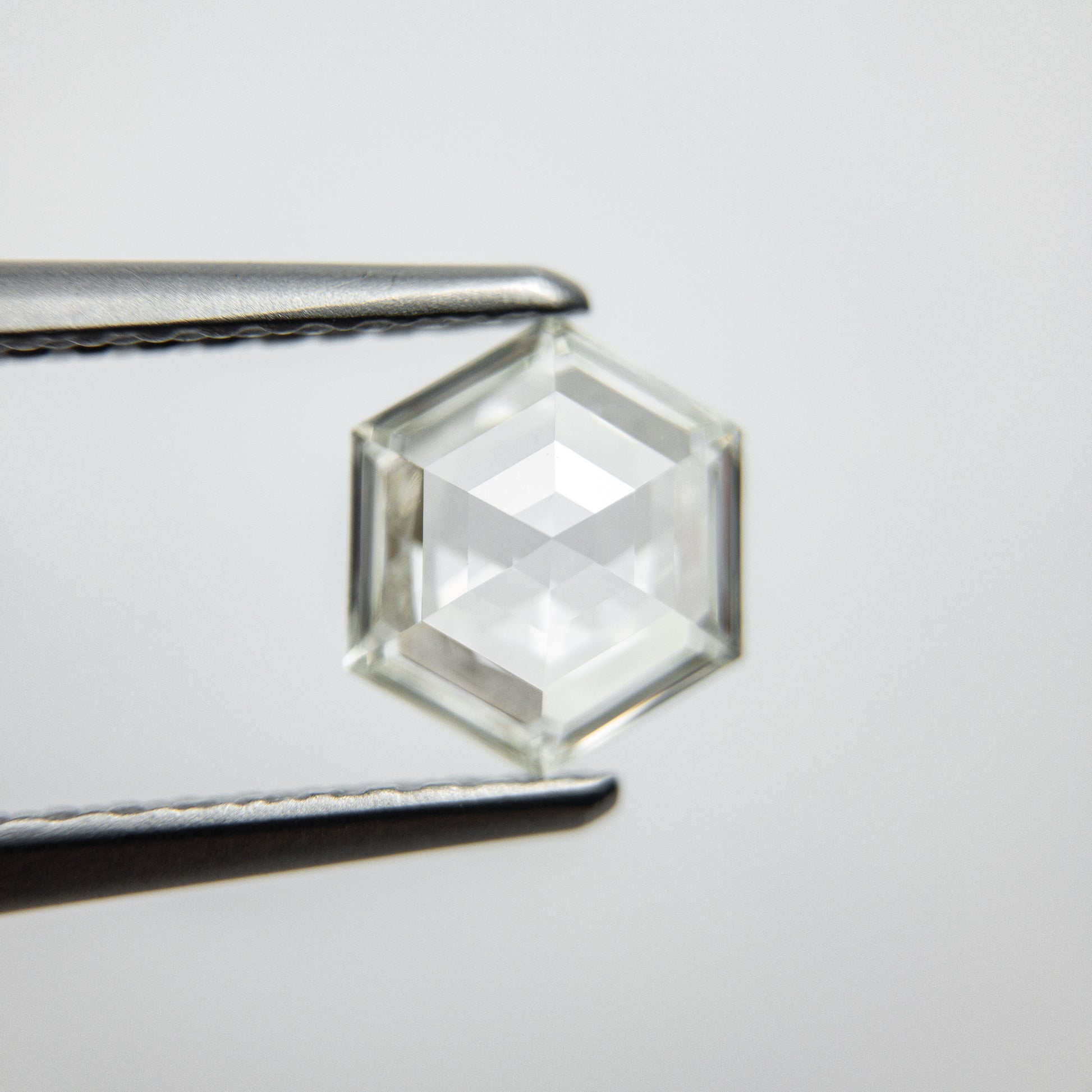.77 carat Natural Diamond Clear White Hexagon Geometric Diamond for custom work - Inventory code HEXWC77 - Midwinter Co. Alternative Bridal Rings and Modern Fine Jewelry