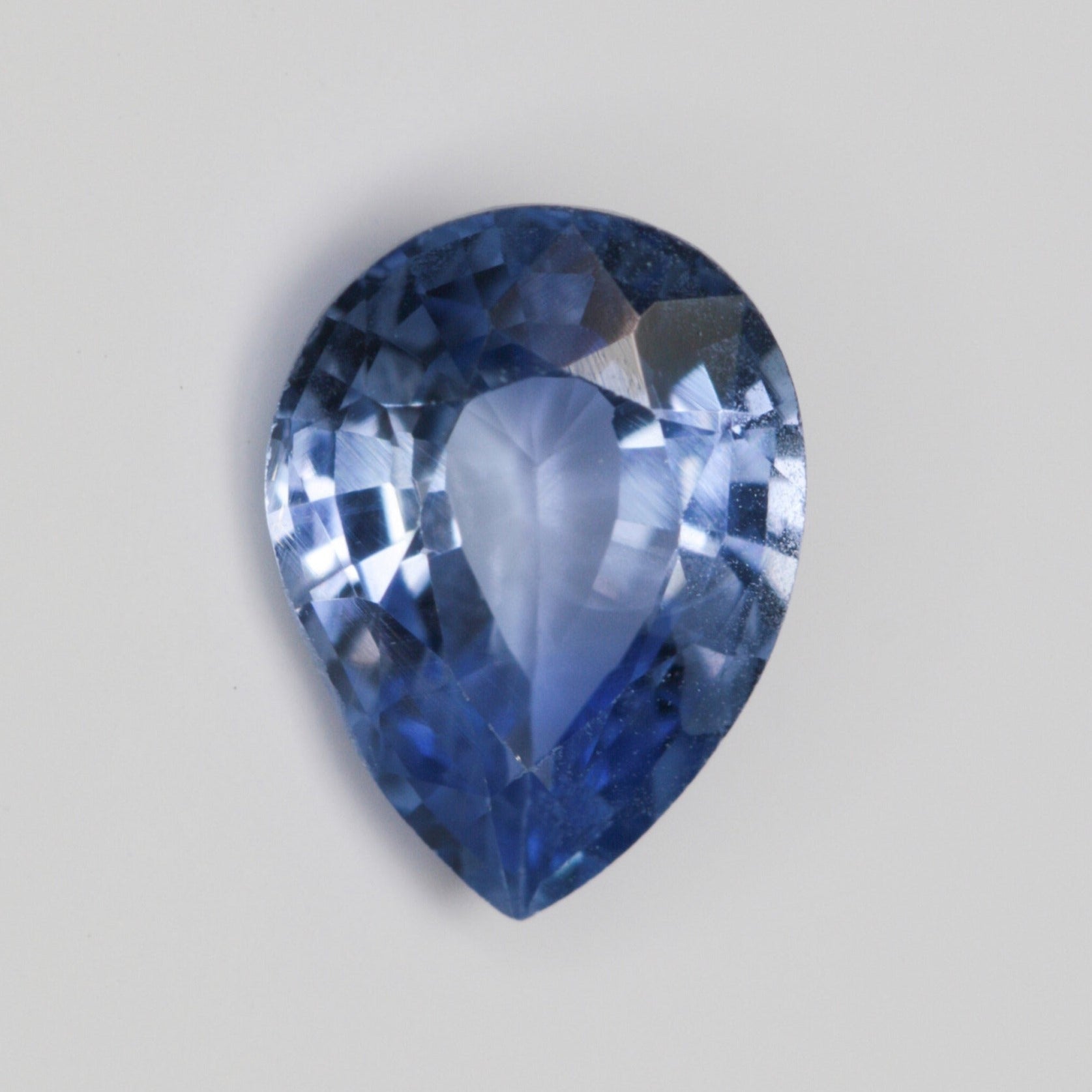.75 carat cornflower blue pear sapphire - custom work - inventory code: CBSP75 - Midwinter Co. Alternative Bridal Rings and Modern Fine Jewelry