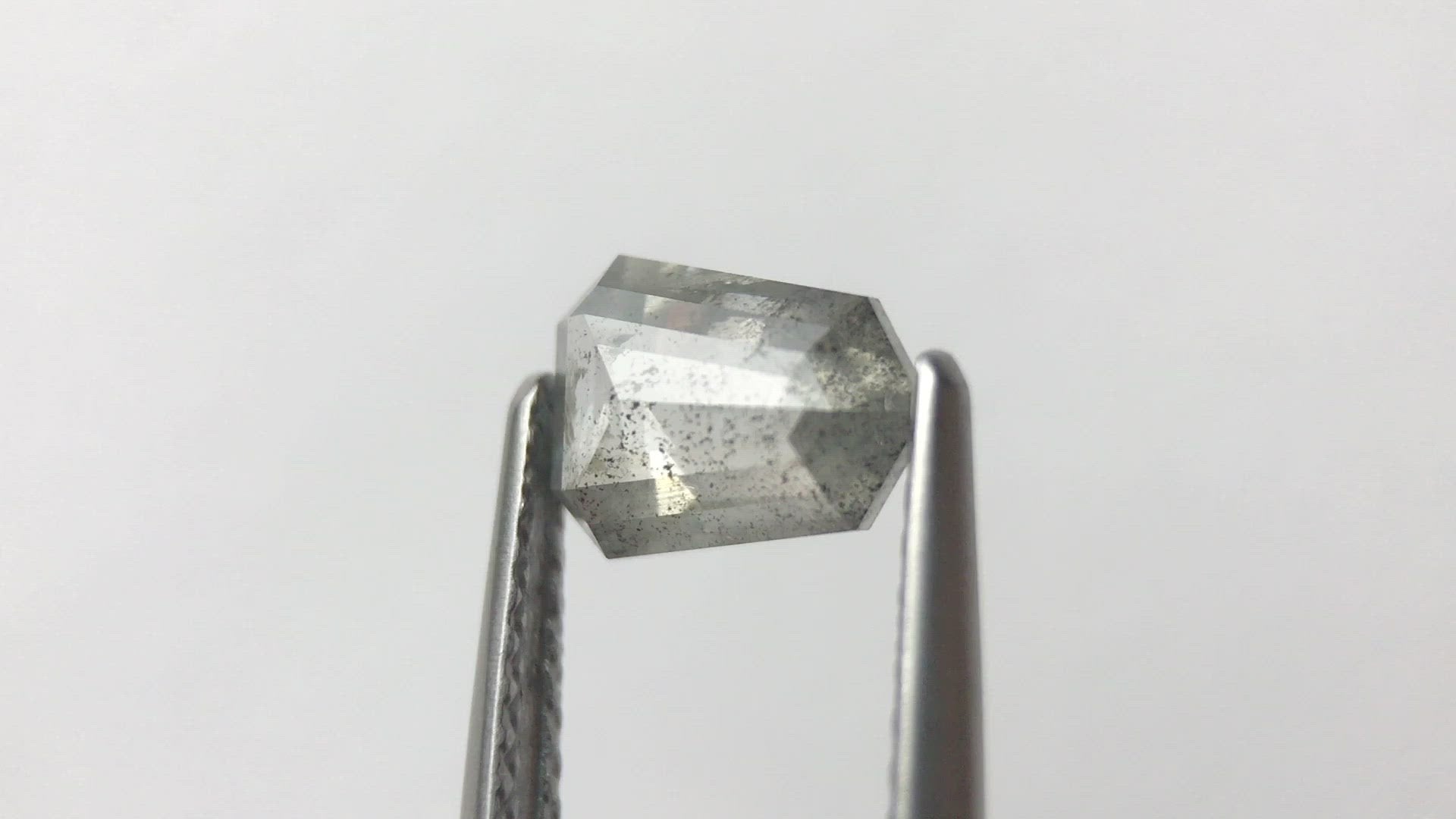 1 Carat Clear Geometric Shield Cut Salt and Pepper Diamond for Custom Work - Inventory Code SCRC99