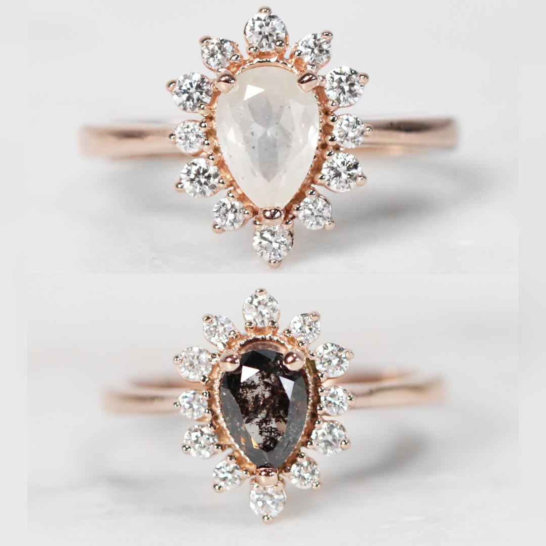 Curved Palladium Diamond Wedding Ring, Half Hoop Wishbone Shaped Band. Size  M / 6.25. - Addy's Vintage