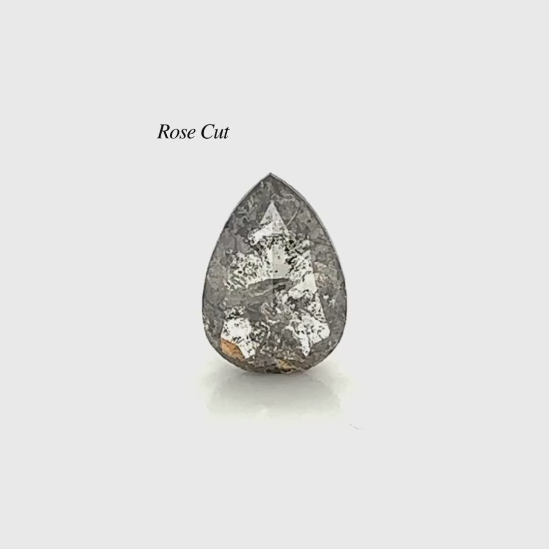 2.70 Carat Dark and Clear Pear Salt and Pepper Diamond for Custom Work - Inventory Code DCPD270