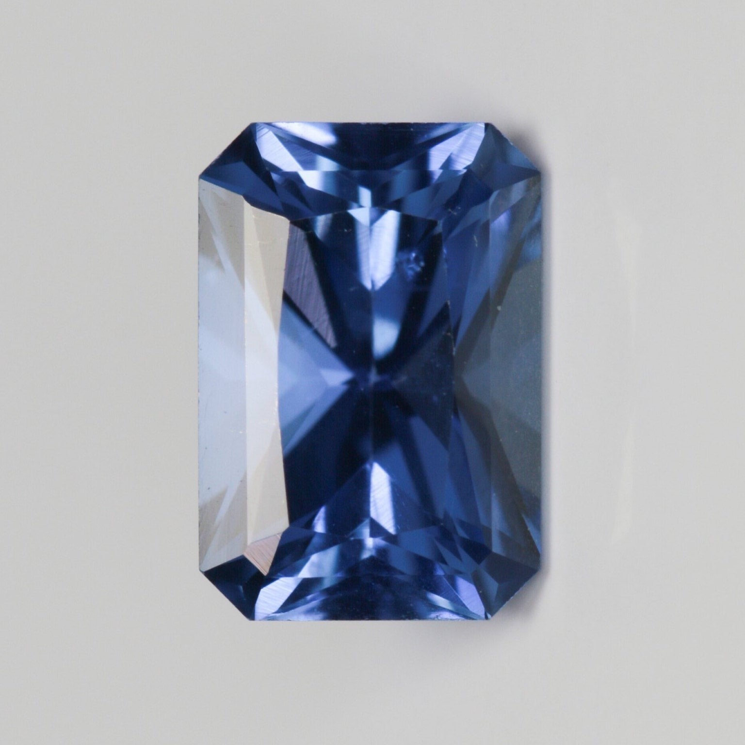 .80 carat emerald cut radiant medium cornflower blue sapphire - custom work - inventory code: ECSAB80 - Midwinter Co. Alternative Bridal Rings and Modern Fine Jewelry