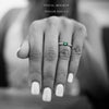.69 carat round green blue teal sapphire - custom work - inventory code: GTBR69 - Midwinter Co. Alternative Bridal Rings and Modern Fine Jewelry