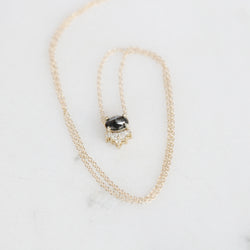 Allie - Petite Black Oval Diamond 14k Yellow Gold Necklace - Ready to Ship - Midwinter Co. Alternative Bridal Rings and Modern Fine Jewelry