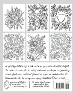 Gem & Flora Coloring Book - Illustrated by Samantha Bird of Midwinter Co. - Midwinter Co. Alternative Bridal Rings and Modern Fine Jewelry