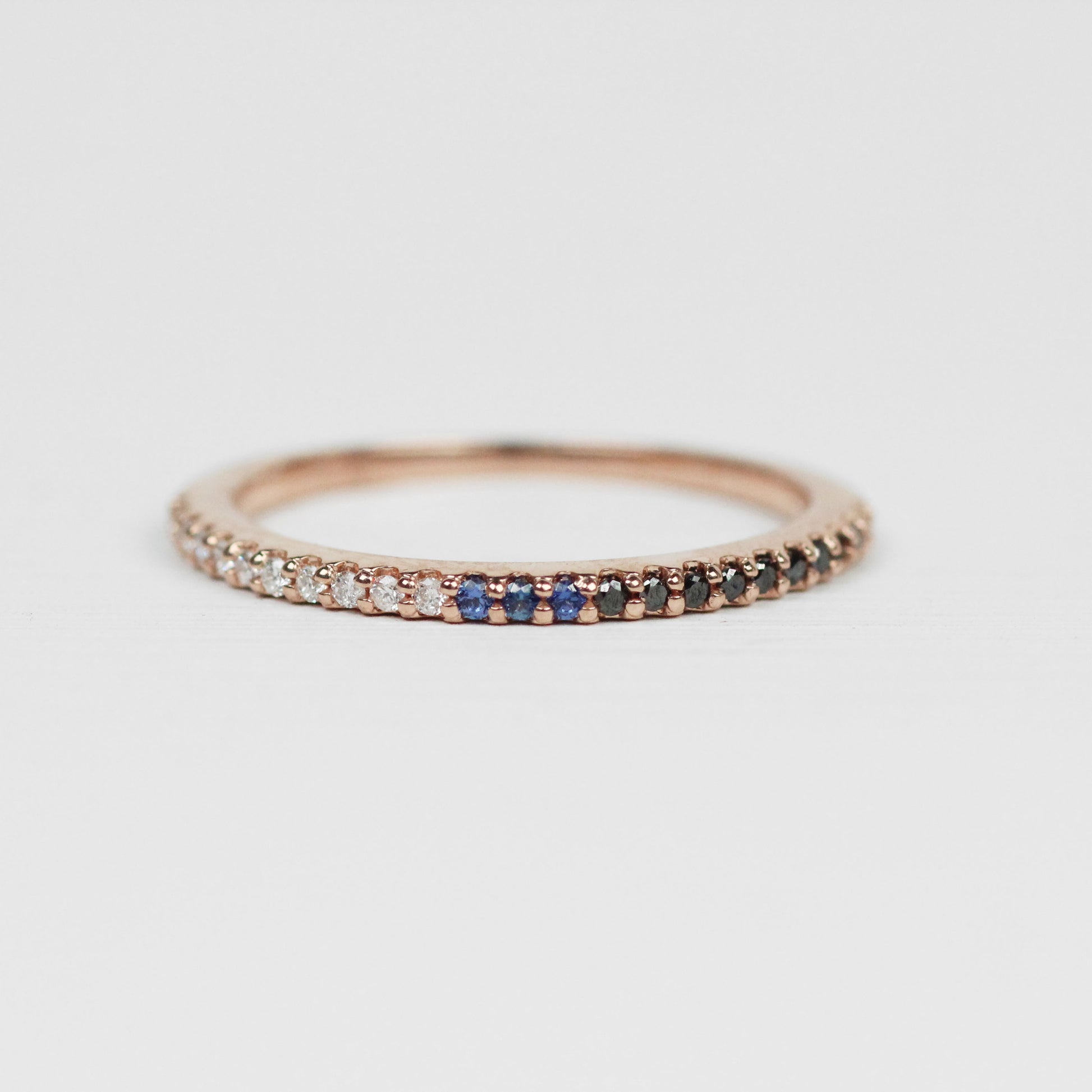 Multi-toned Constance - Pave set, minimal diamond wedding stacking band - Midwinter Co. Alternative Bridal Rings and Modern Fine Jewelry